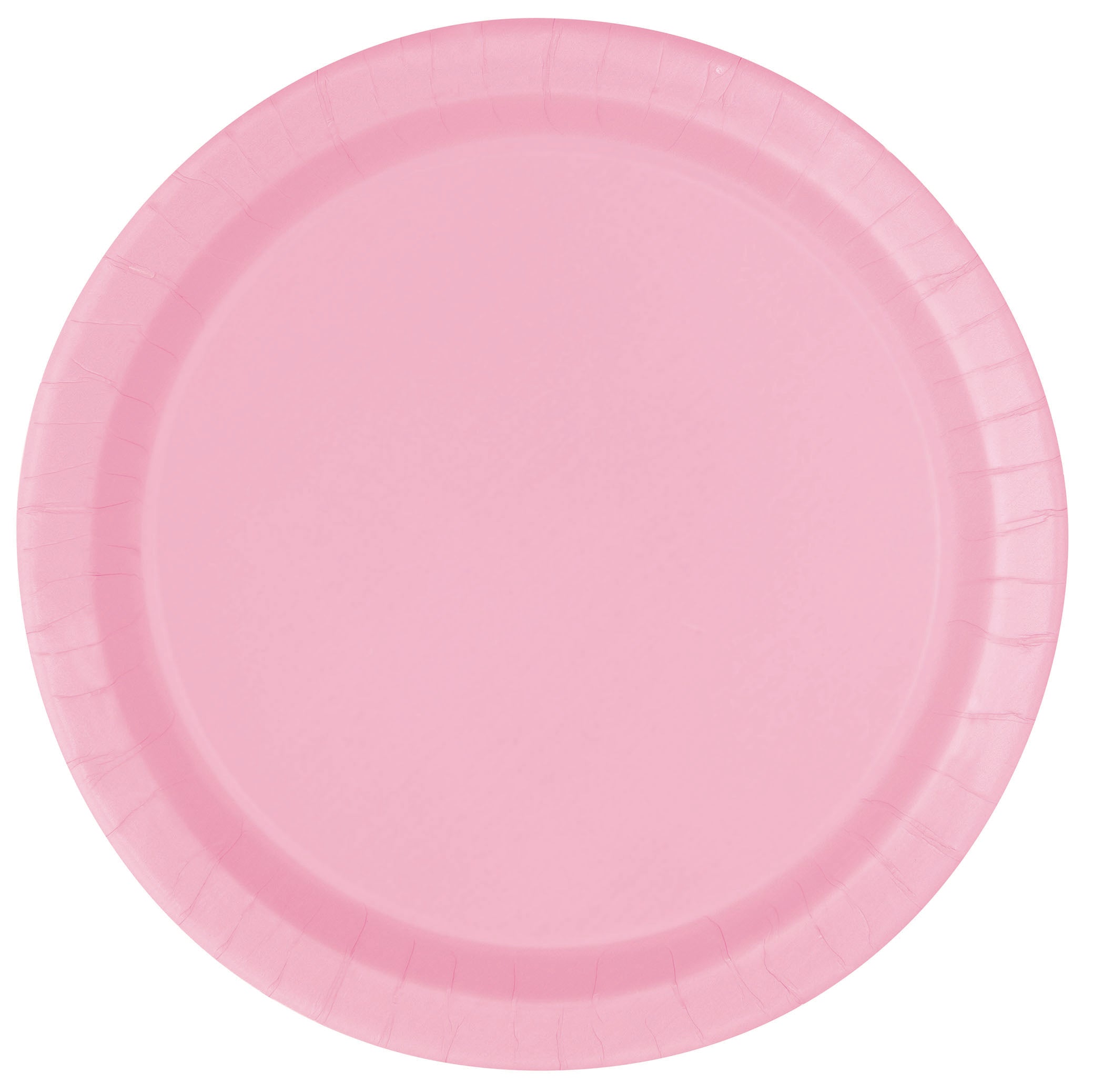 8 Round Lovely Pink Paper Plates 7in