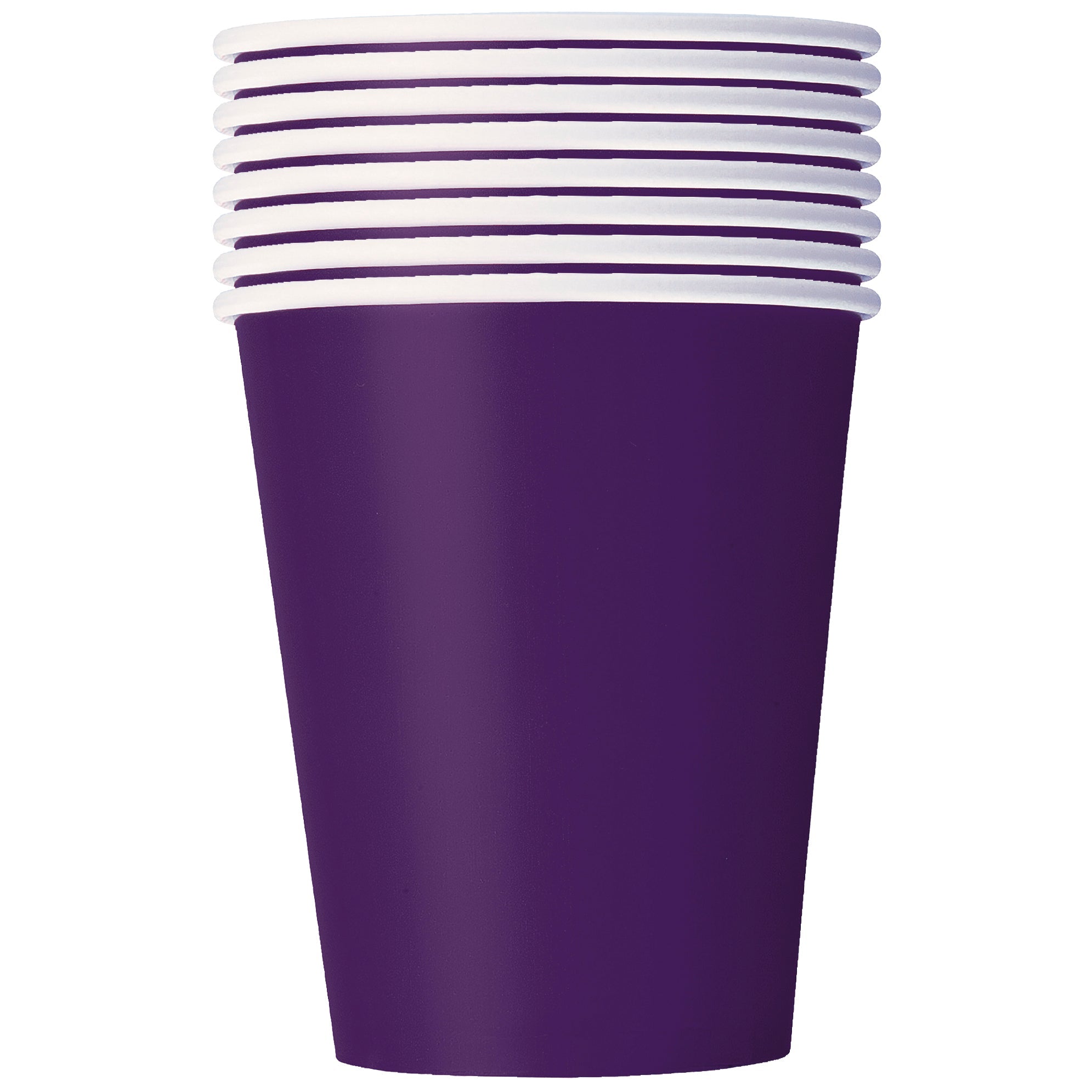 8 Deep Purple Paper Cups 9oz