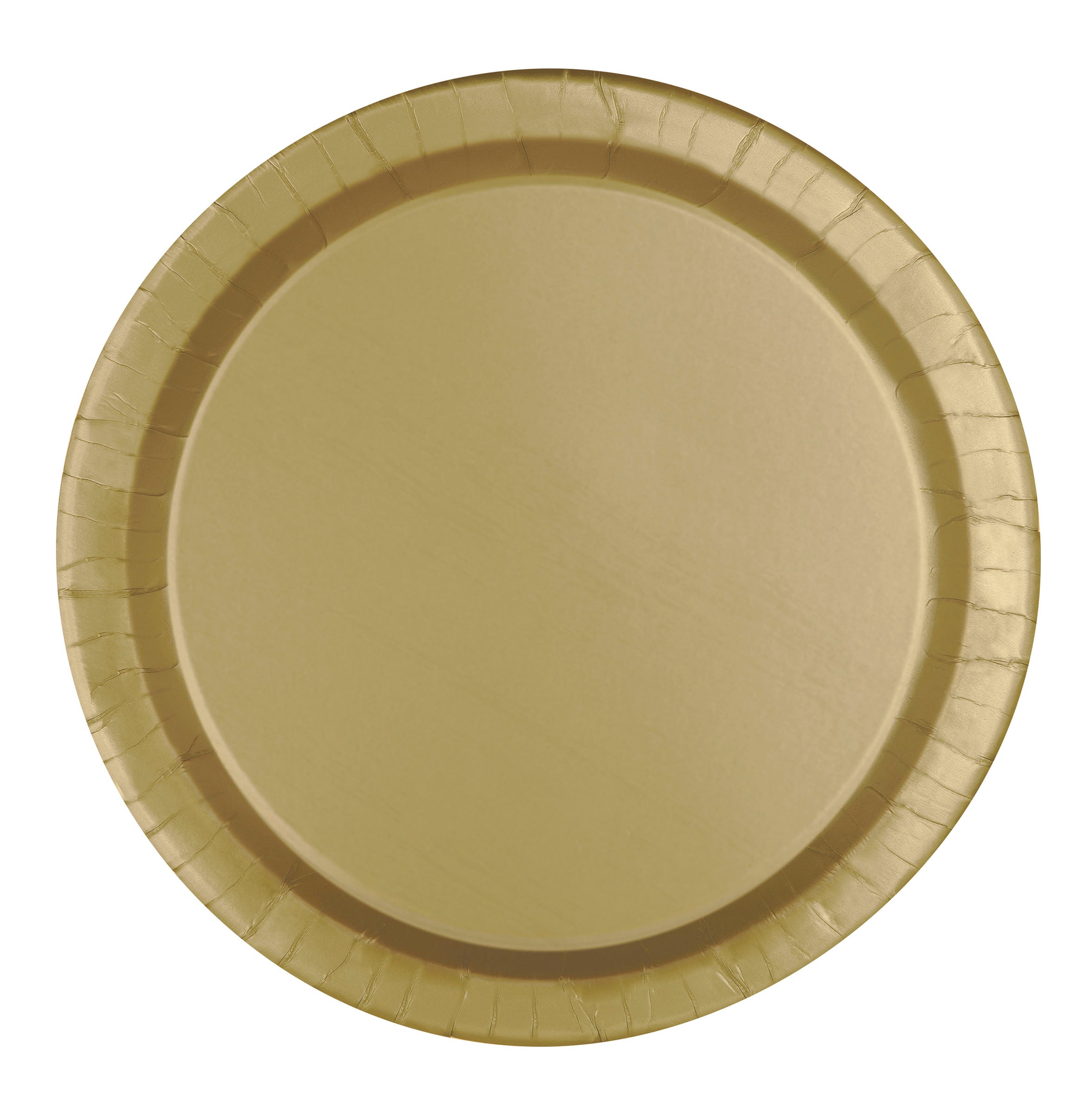 8 Round Gold Paper Plates 7in