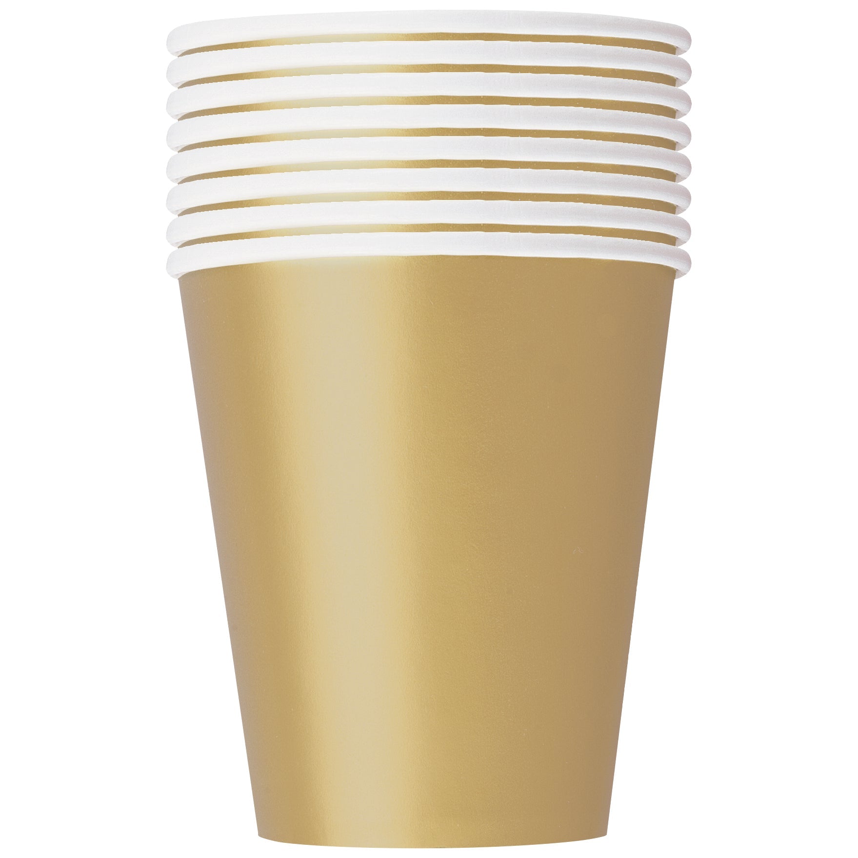 8 Gold Paper Cups 9oz