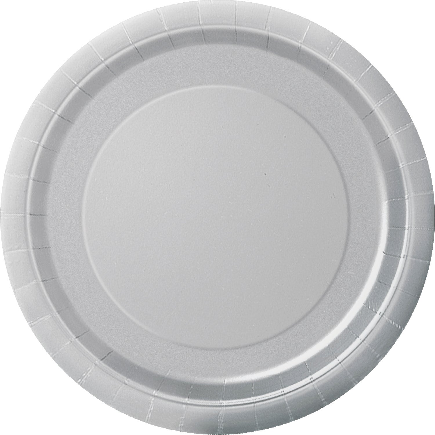 8 Round Silver Paper Plates 7in