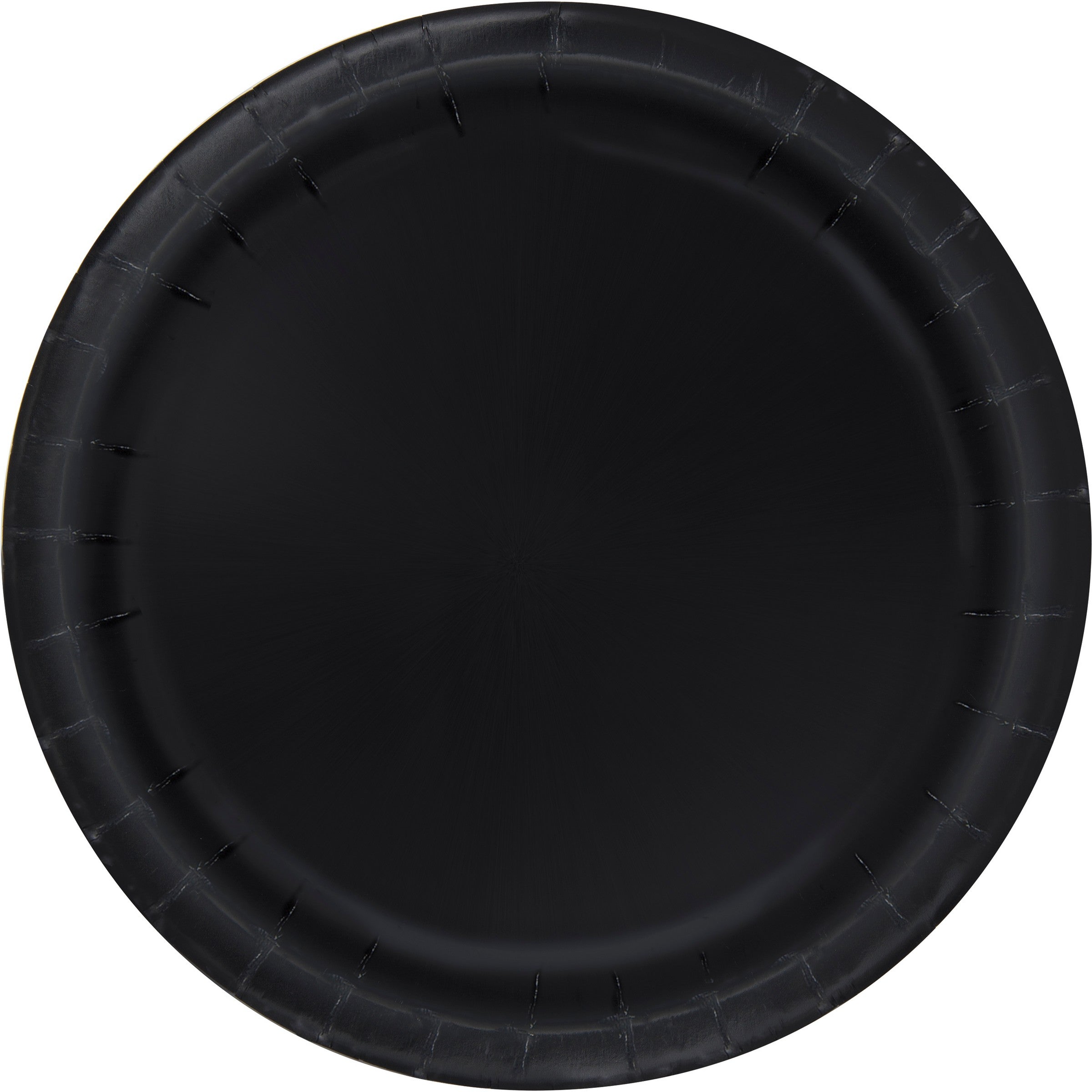 20 Round Black Paper Plates 9in