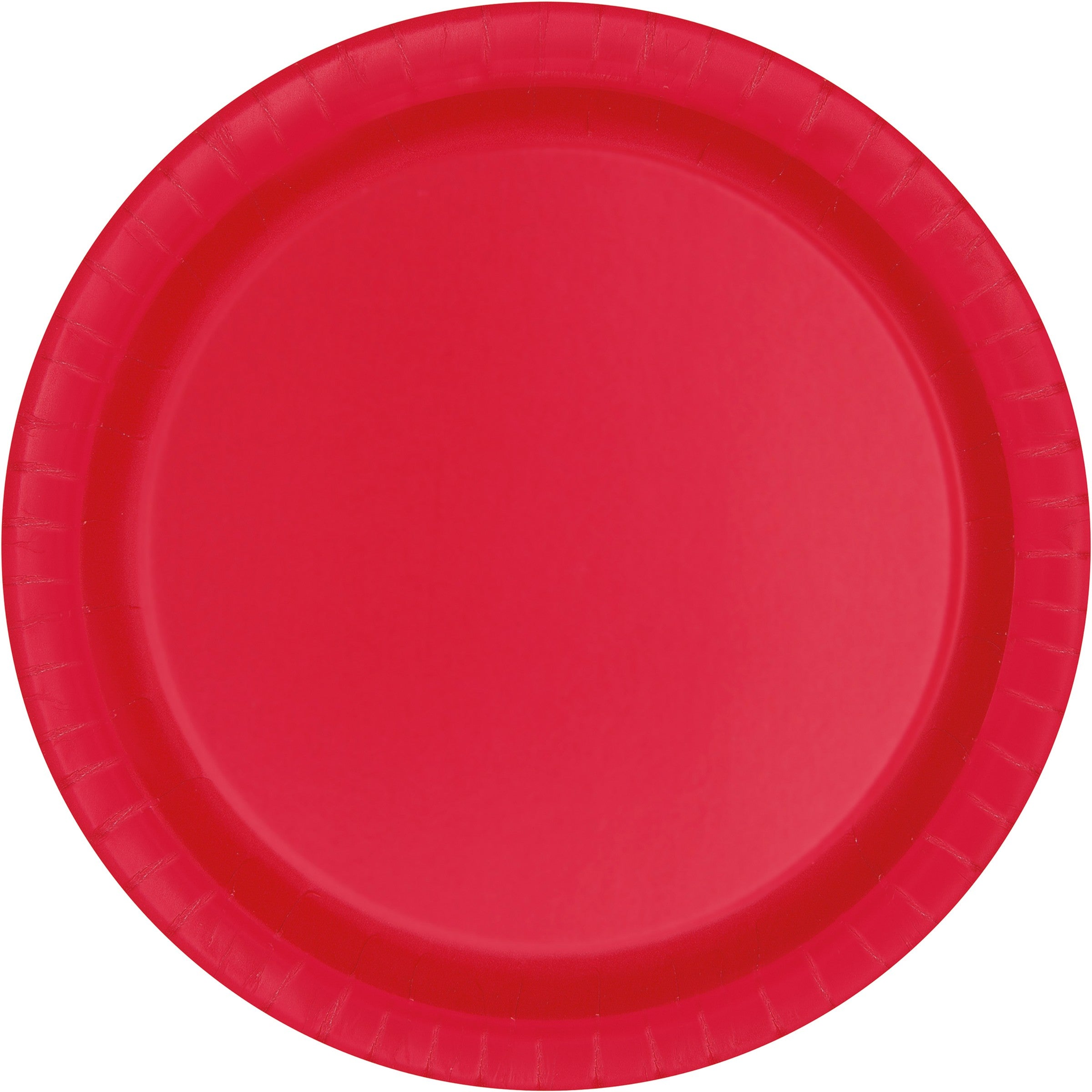 20 Round Ruby Red Paper Plates 9in