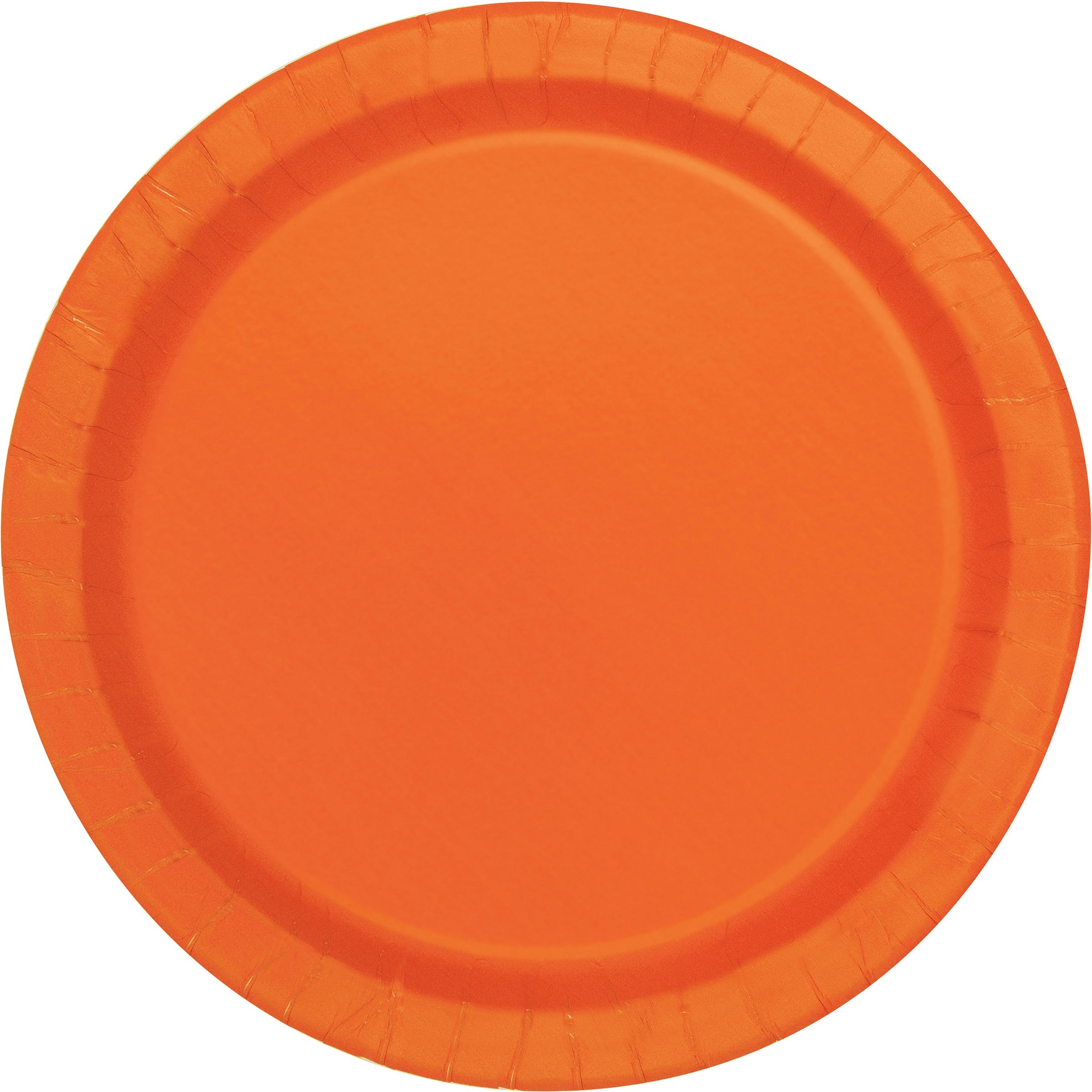 20 Round Pumpkin Orange Paper Plates 9in