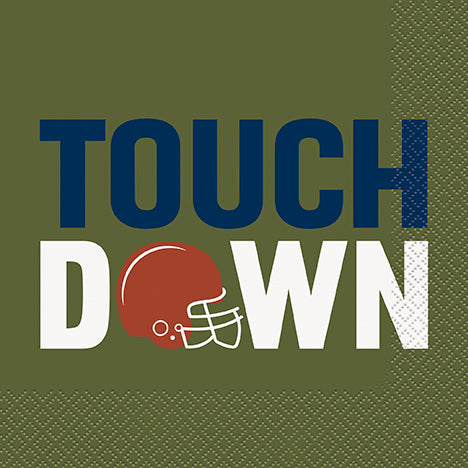 Touch Down Football 16 Beverage Napkins 6.5in x 6.5in