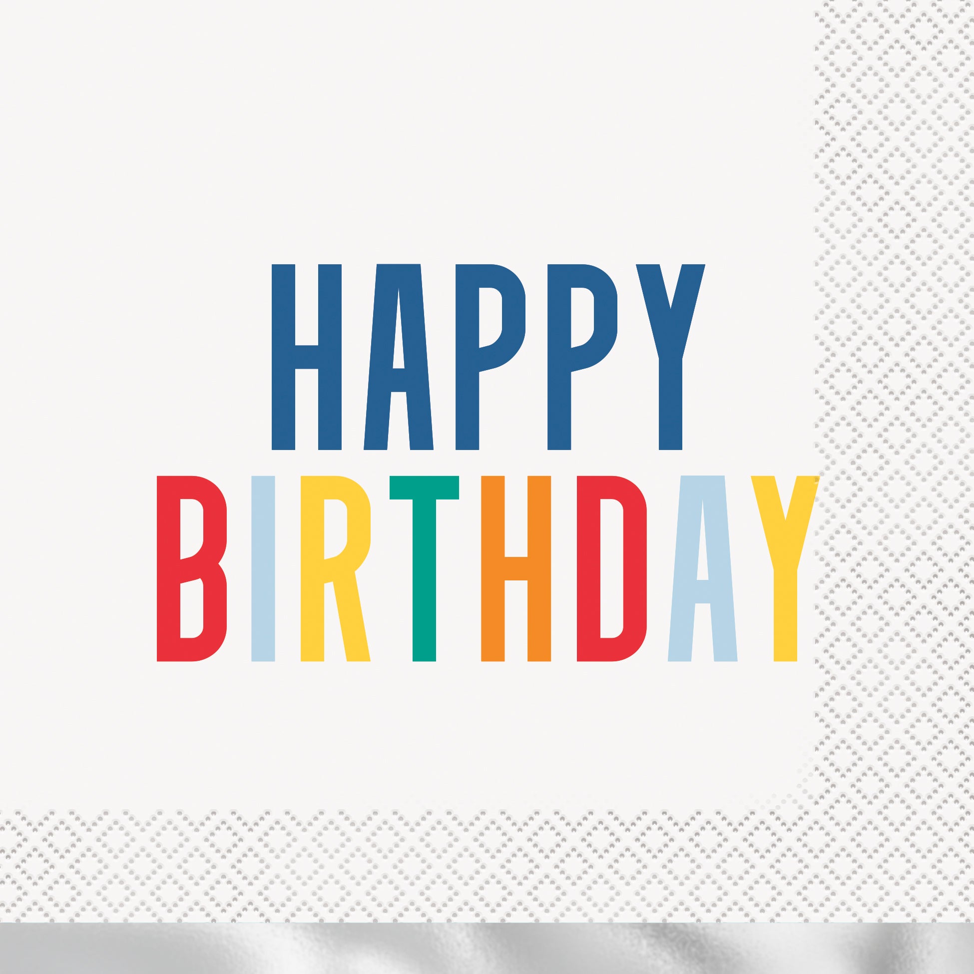 Happy Birthday Dots 16 Luncheon Napkins with Foil 12.75x12.75in