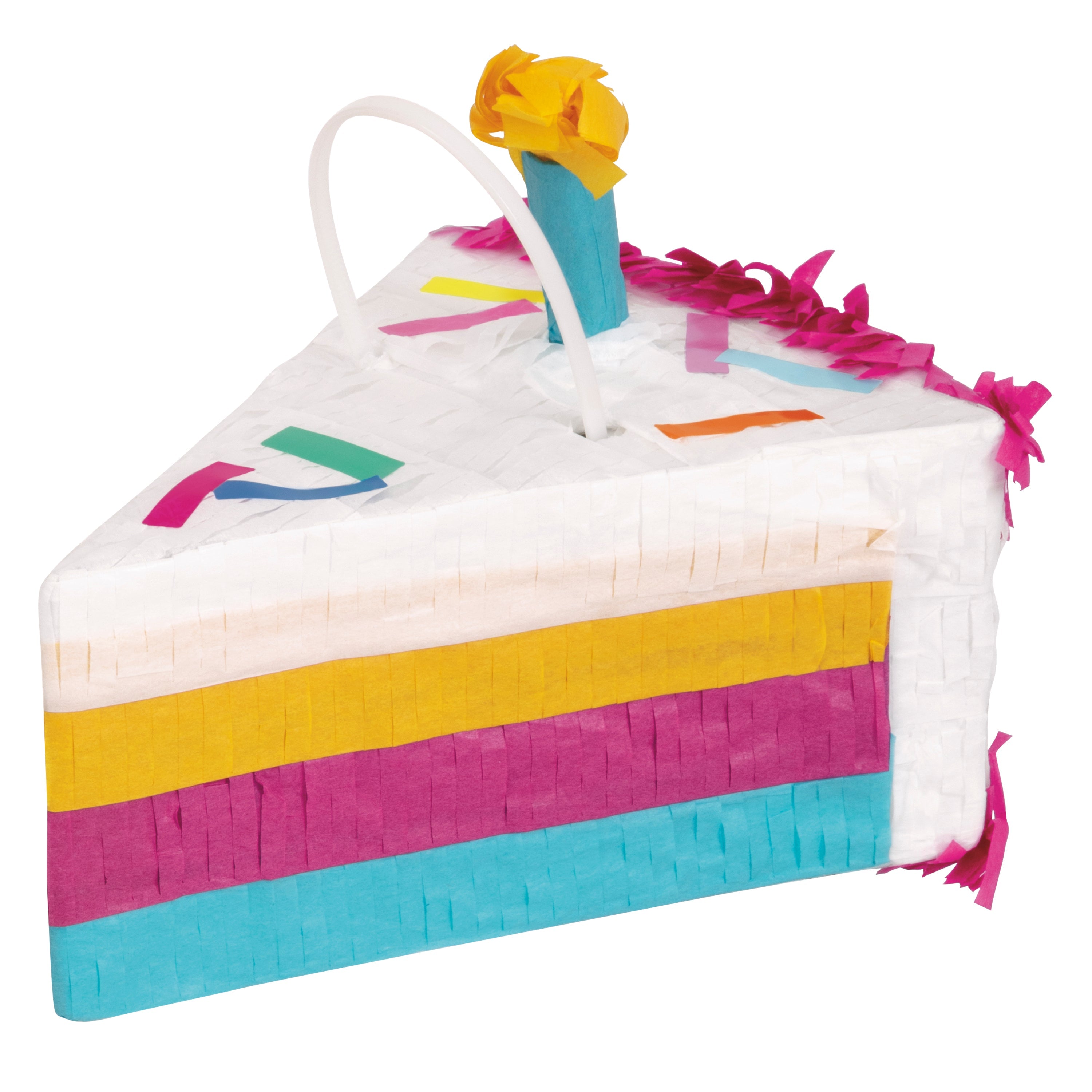 Pink Sprinkles Mini Pinata Decoration - Cake Slice 5.25x4.5in