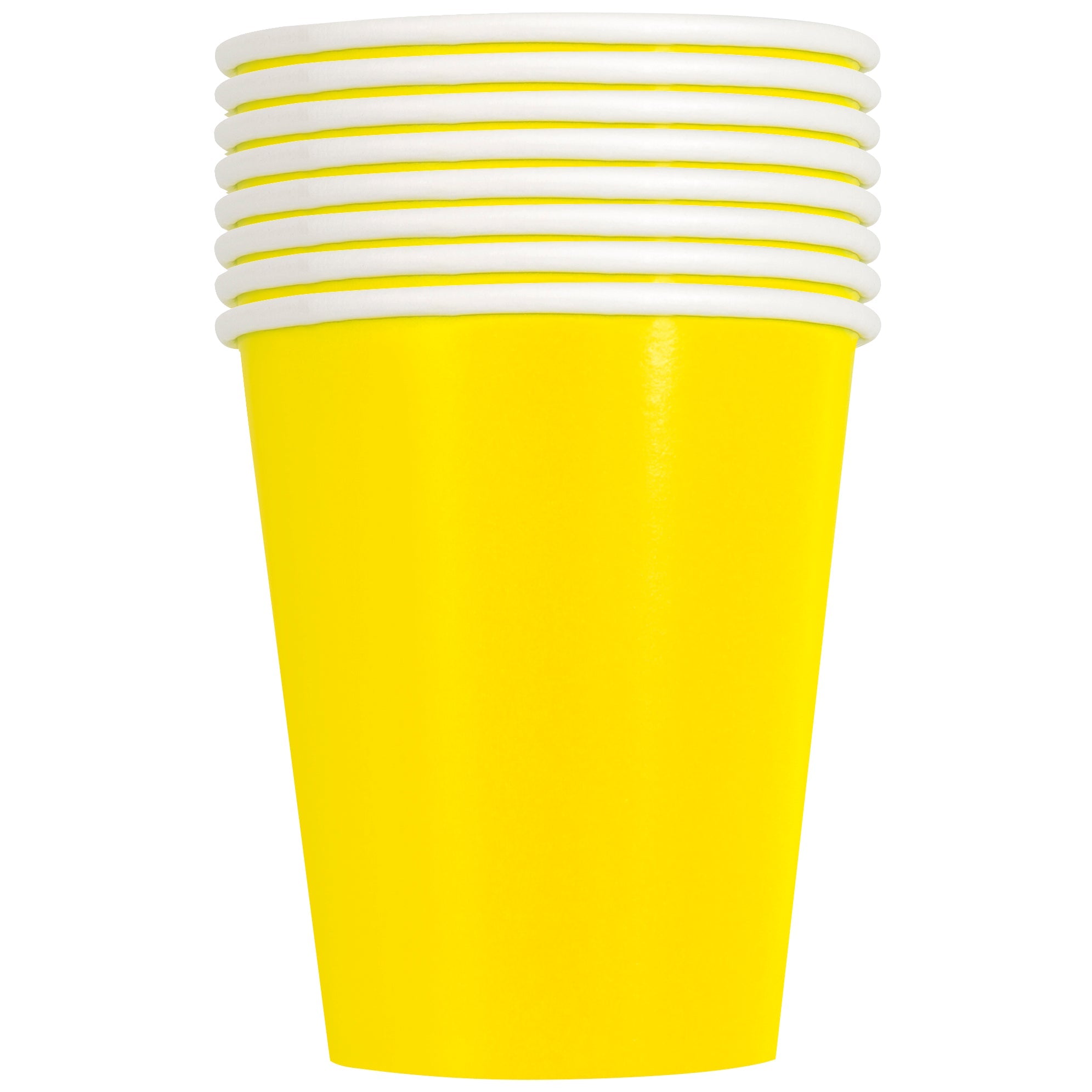 8 Neon Yellow Paper Cups 9oz