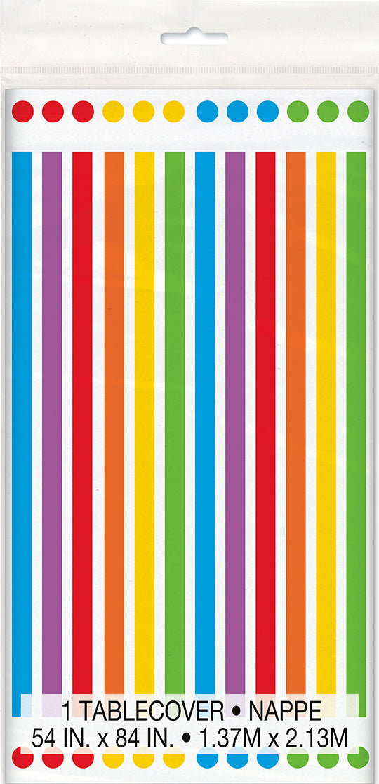 Rainbow Birthday Plastic Table Cover 54x84in