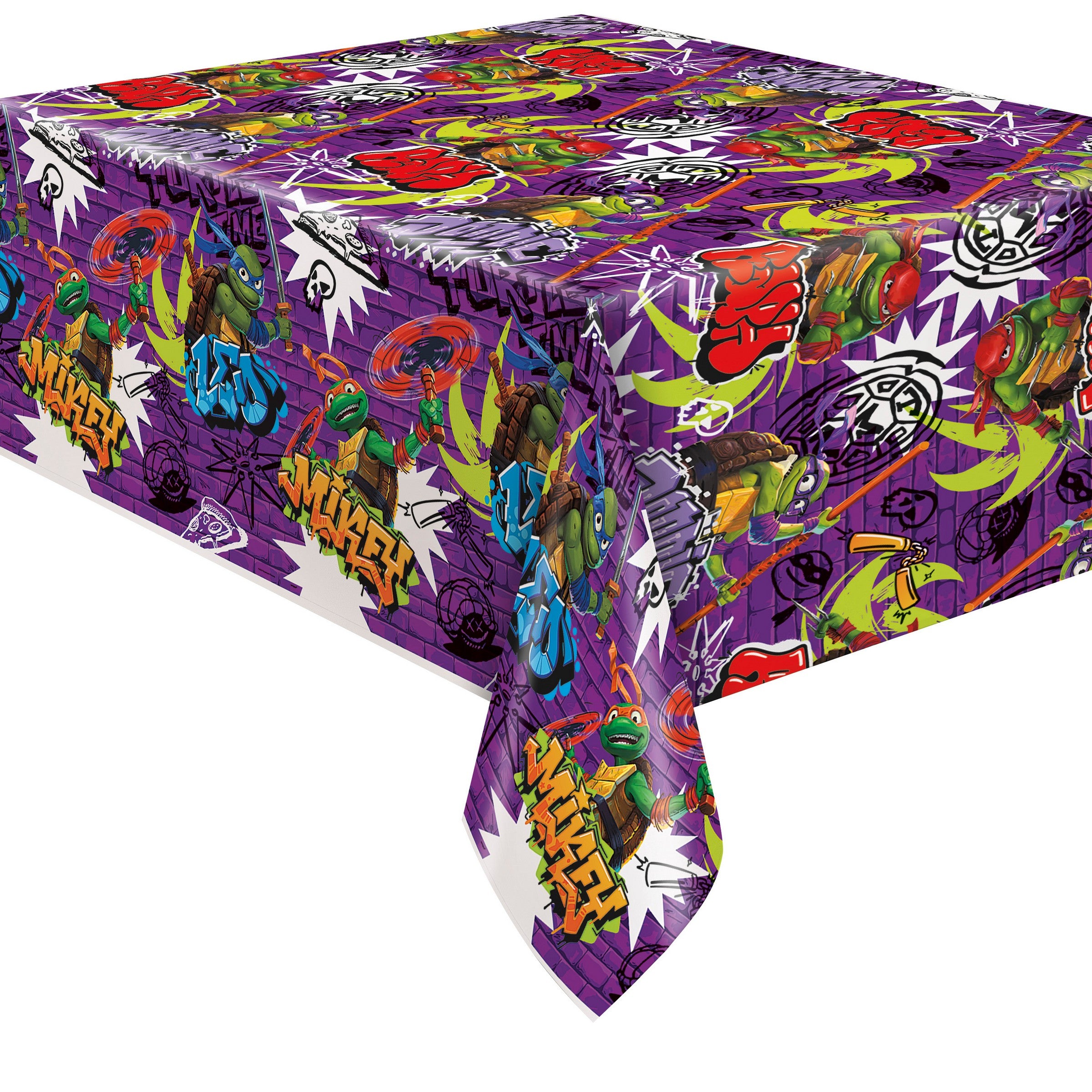 Teenage Mutant Ninja Turtles Mutant Mayhem Nappe en Plastique 54x84po