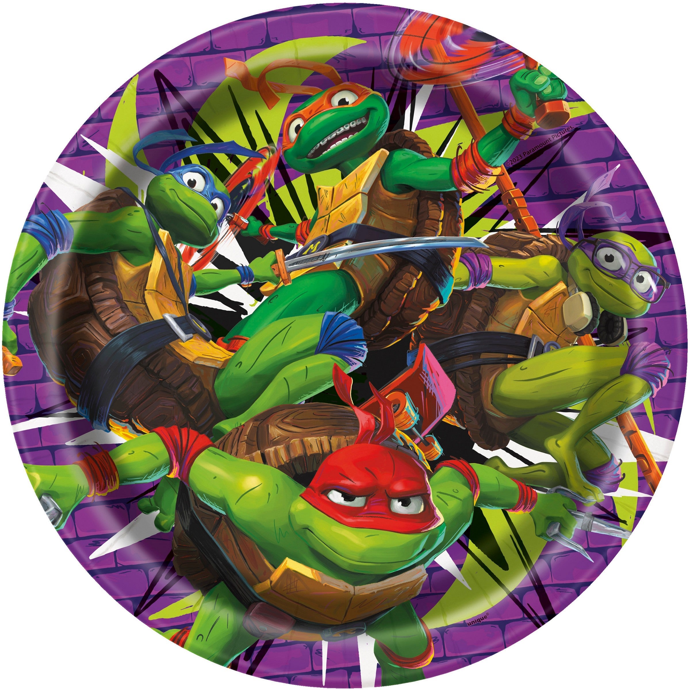 Teenage Mutant Ninja Turtles Mutant Mayhem 8 Round Paper Plates 9in