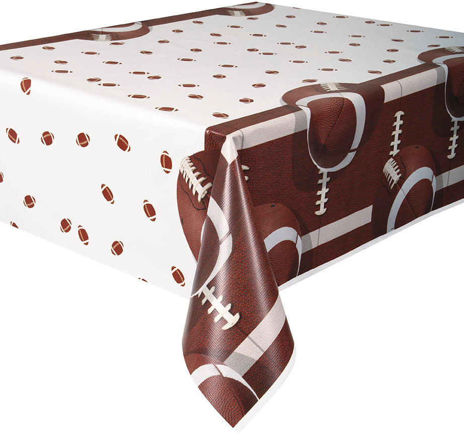 Football Plastic Table Cover 54in x 84in