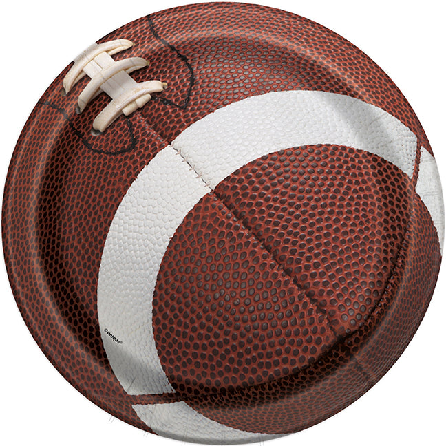 Football 8 Round Paper Plates 9in