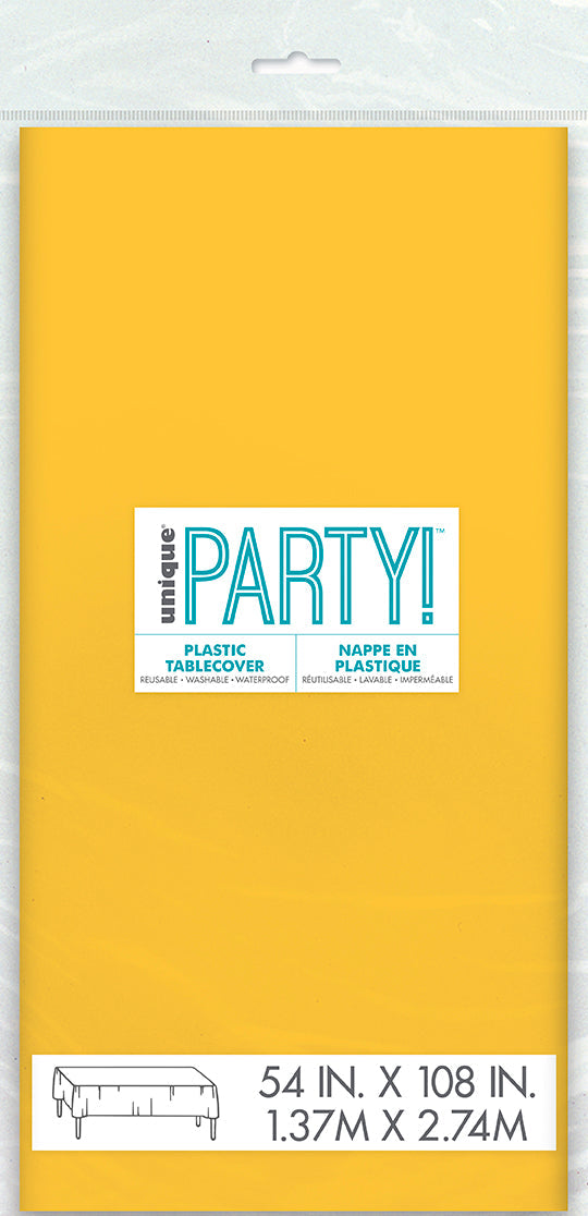 Sunflower Yellow Plastic Table Cover 54x108in