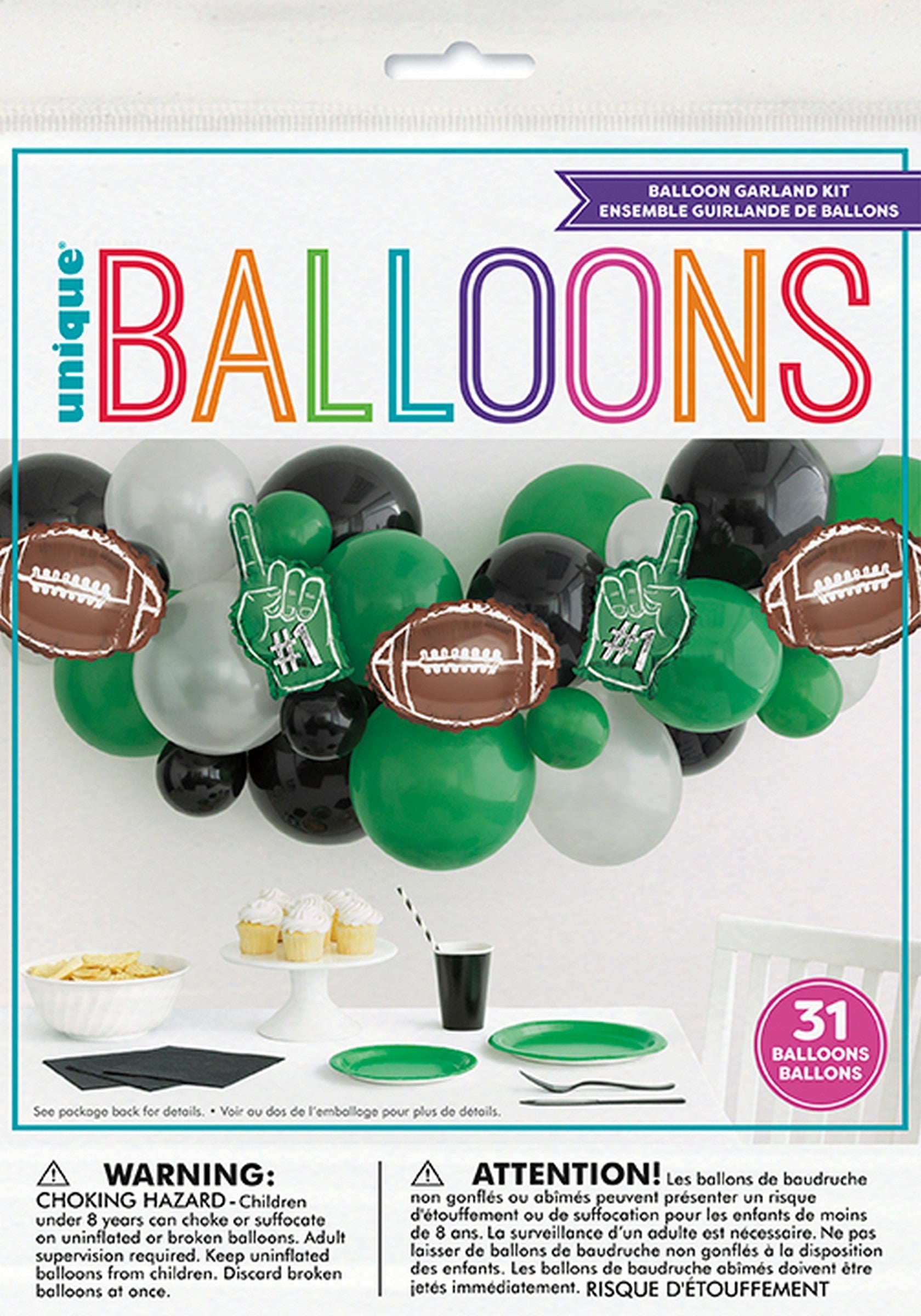Kick Off Football Latex and Foil Balloons Garland Arch Kit