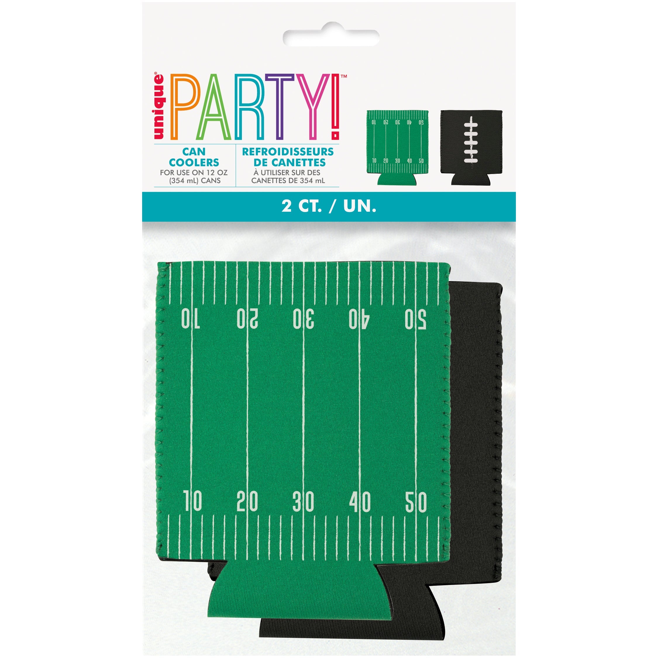 Kickoff Football 2 Can Coolers for use on 12 oz cans