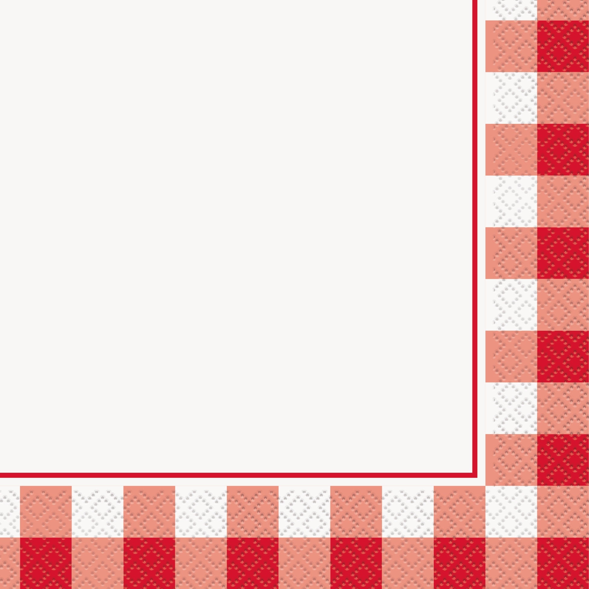 Red Gingham 16 Luncheon Napkins 12.75x12.75in