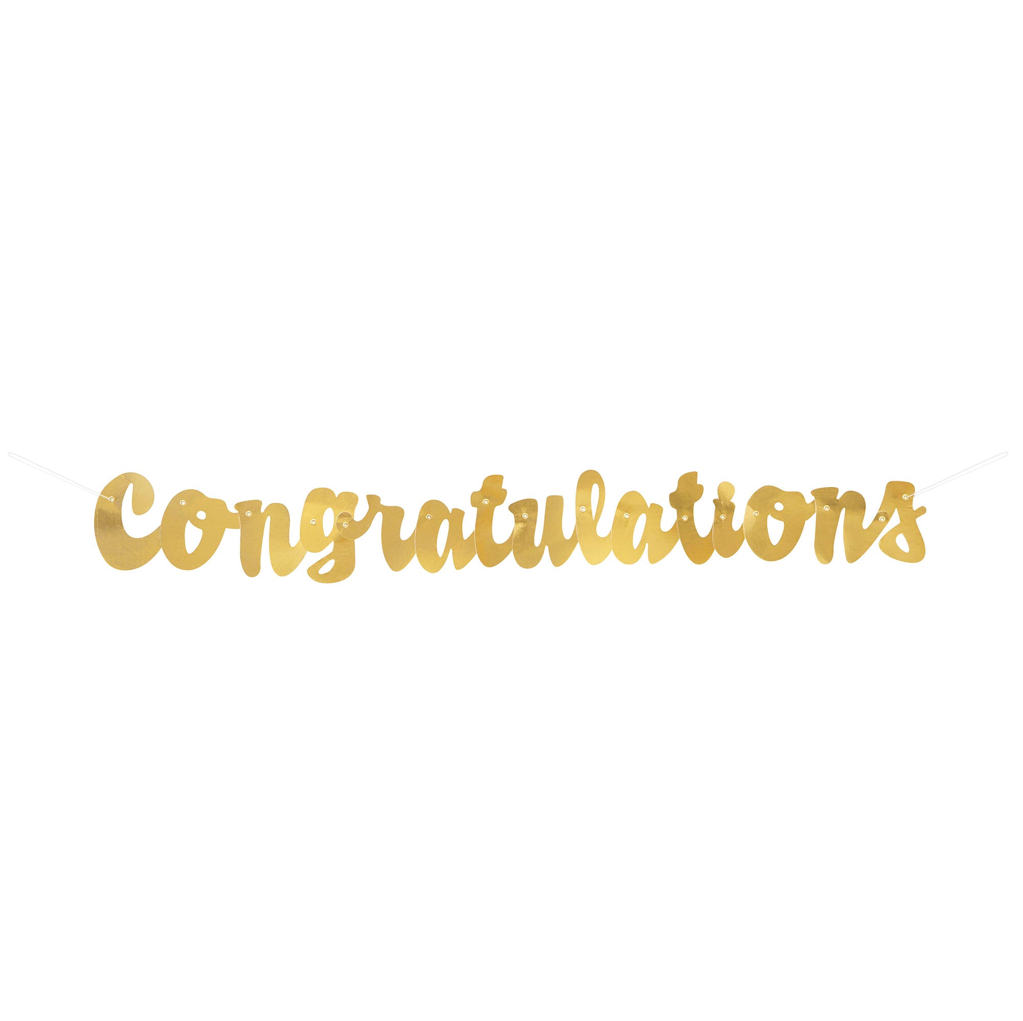Congratulations Bannière en Carton Articulée Or 3.5pi