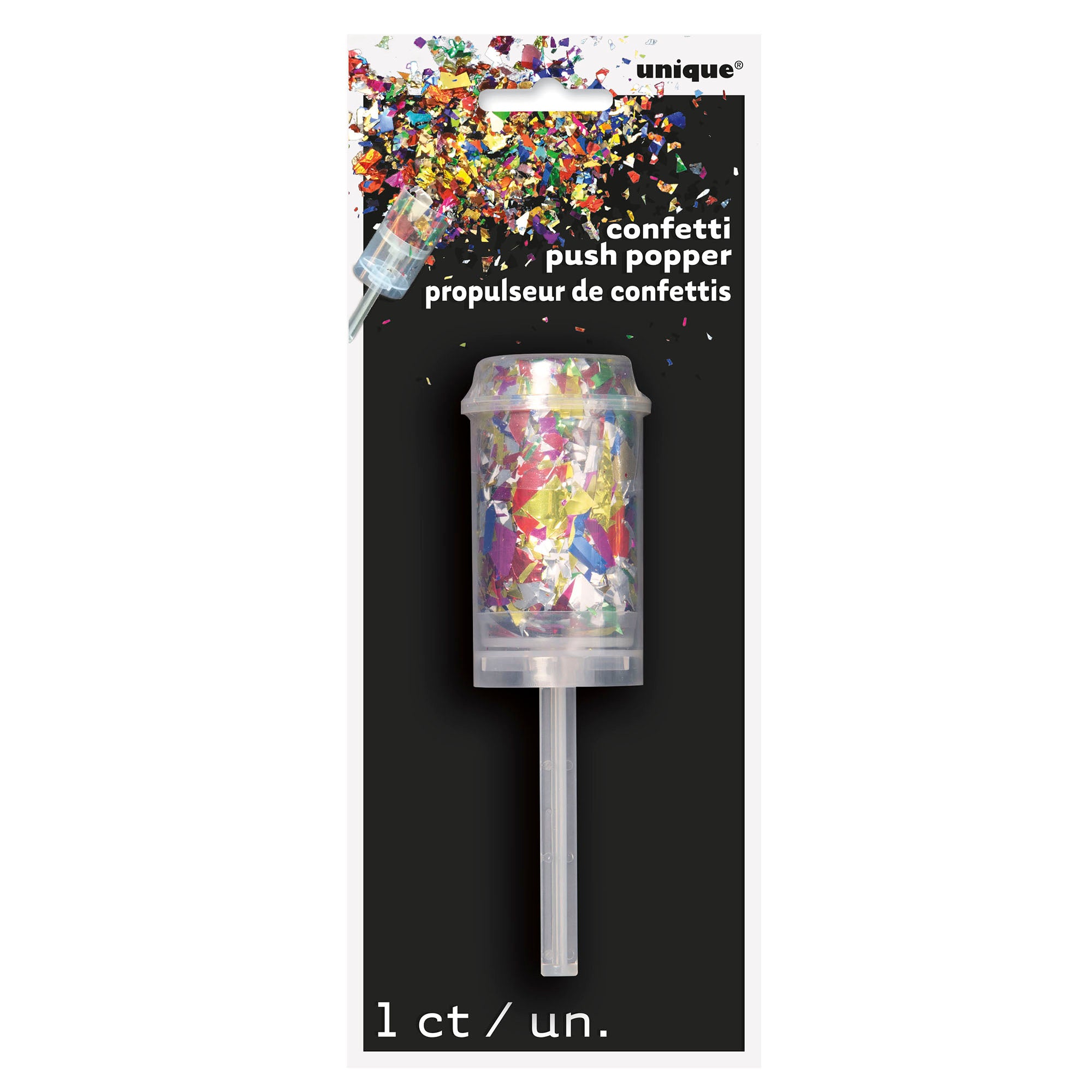 Multicolor Foil Confetti Push Popper 5.25in