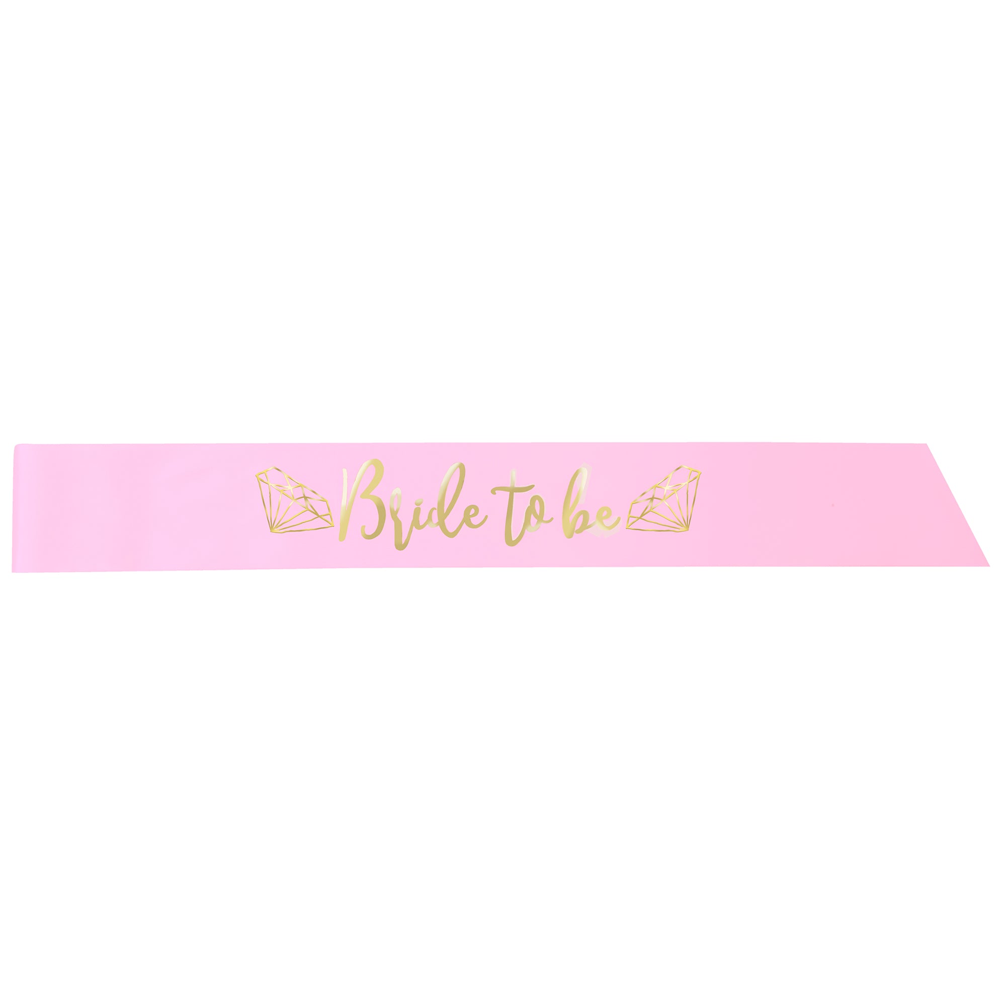 Pink Diamond Bride to Be Party Sash with Gold Accent 30in