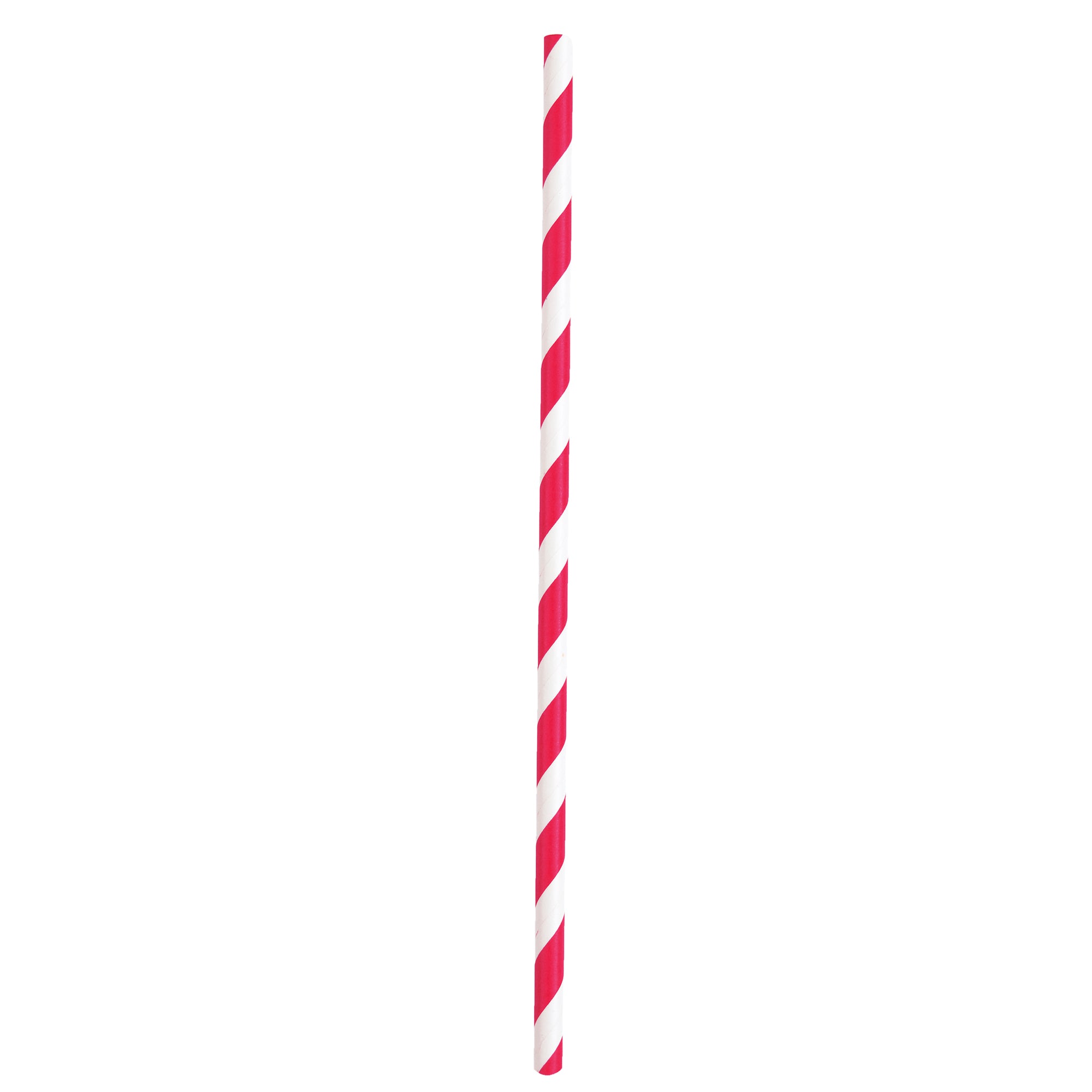 10 Paper Straws Red and White