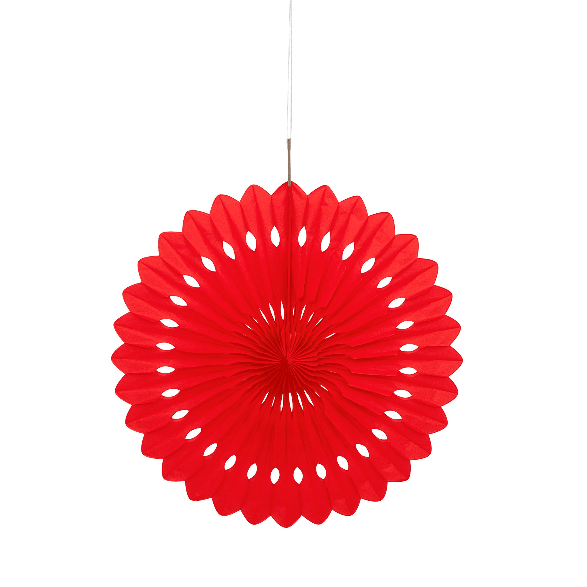 Decorative Fan Red Tissue 16in