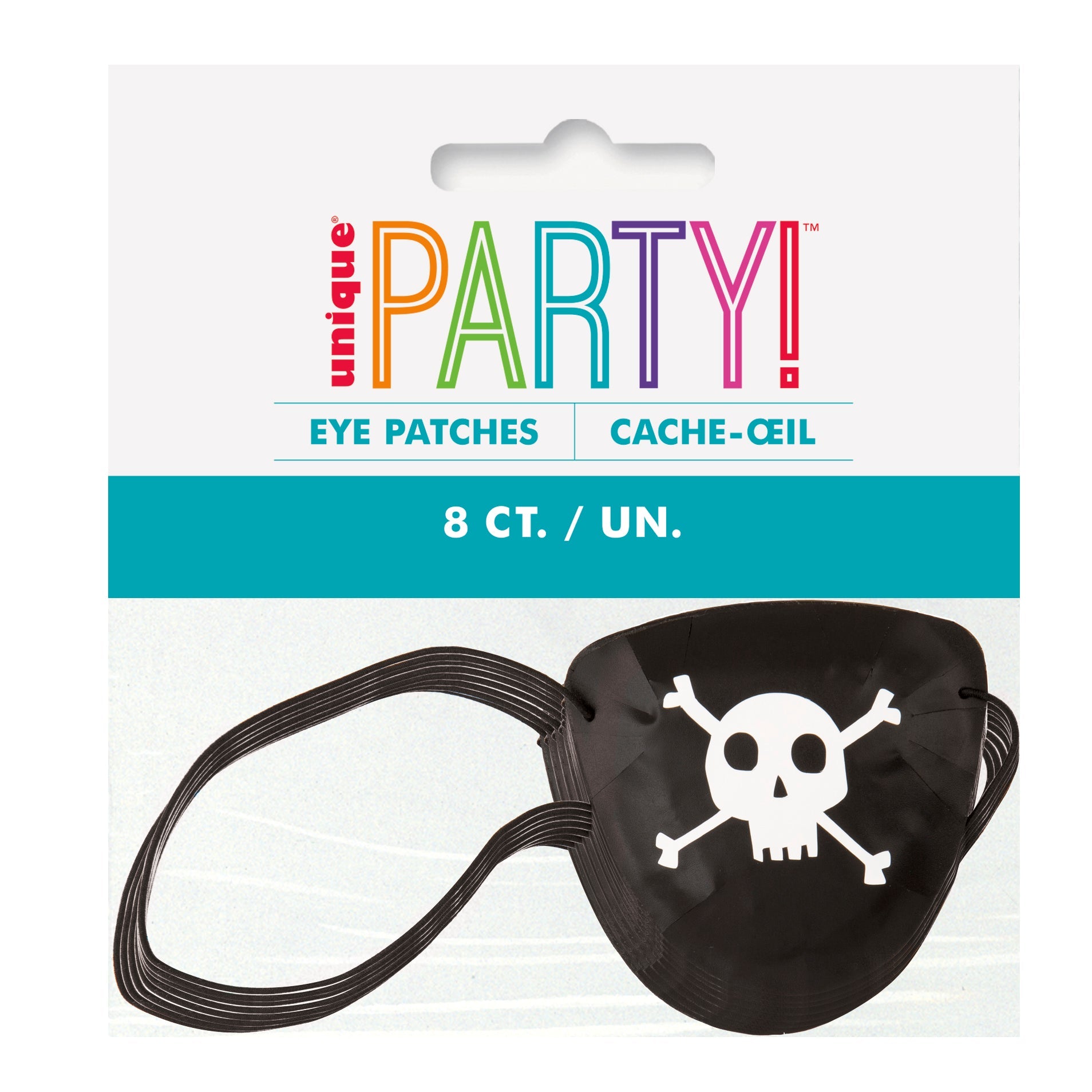 Ahoy Pirates 8 Black Plastic Eye Patches 2.5x2.5in
