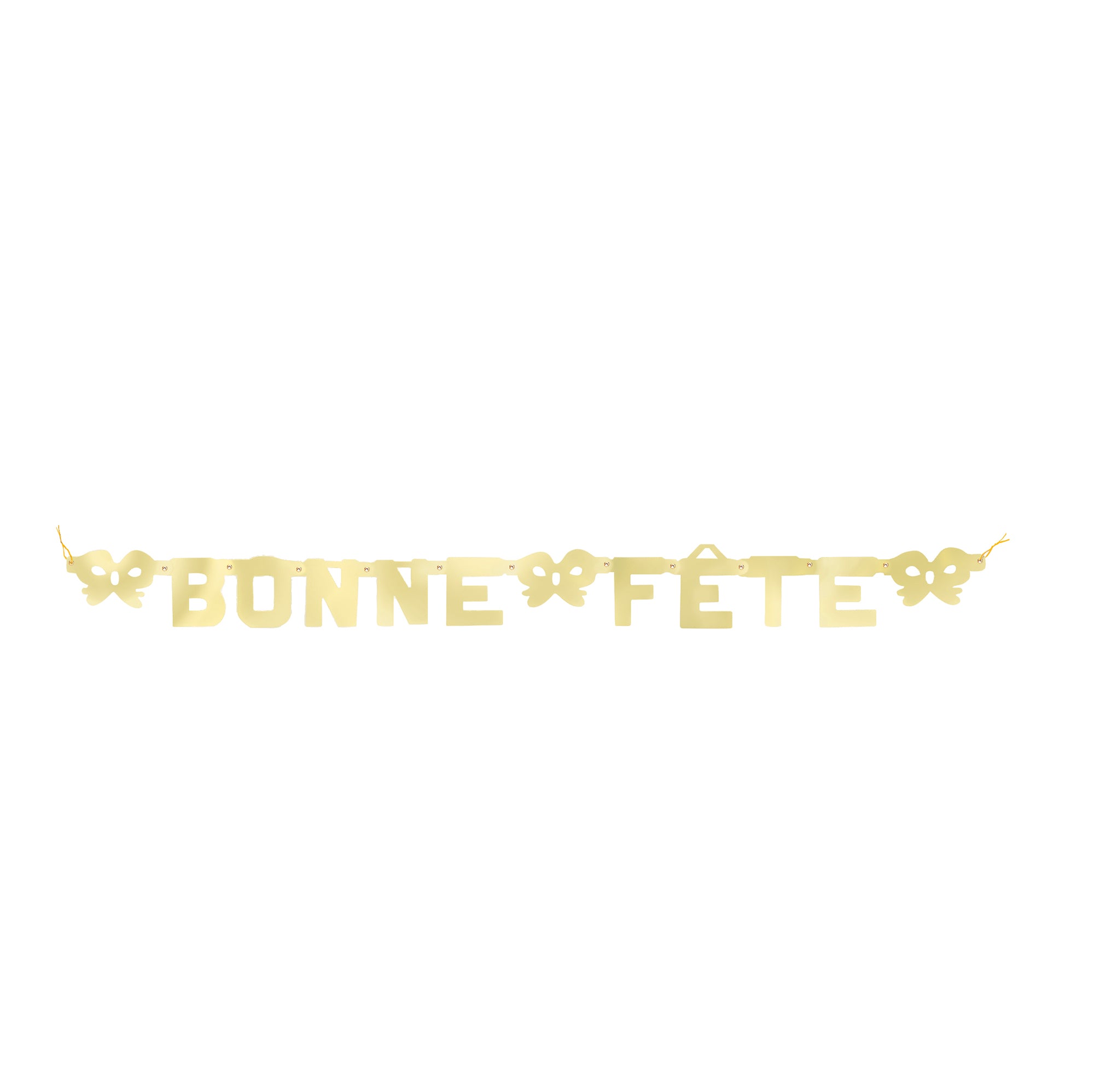 Jointed Paper Banner Bonne Fête Gold 4.16ft