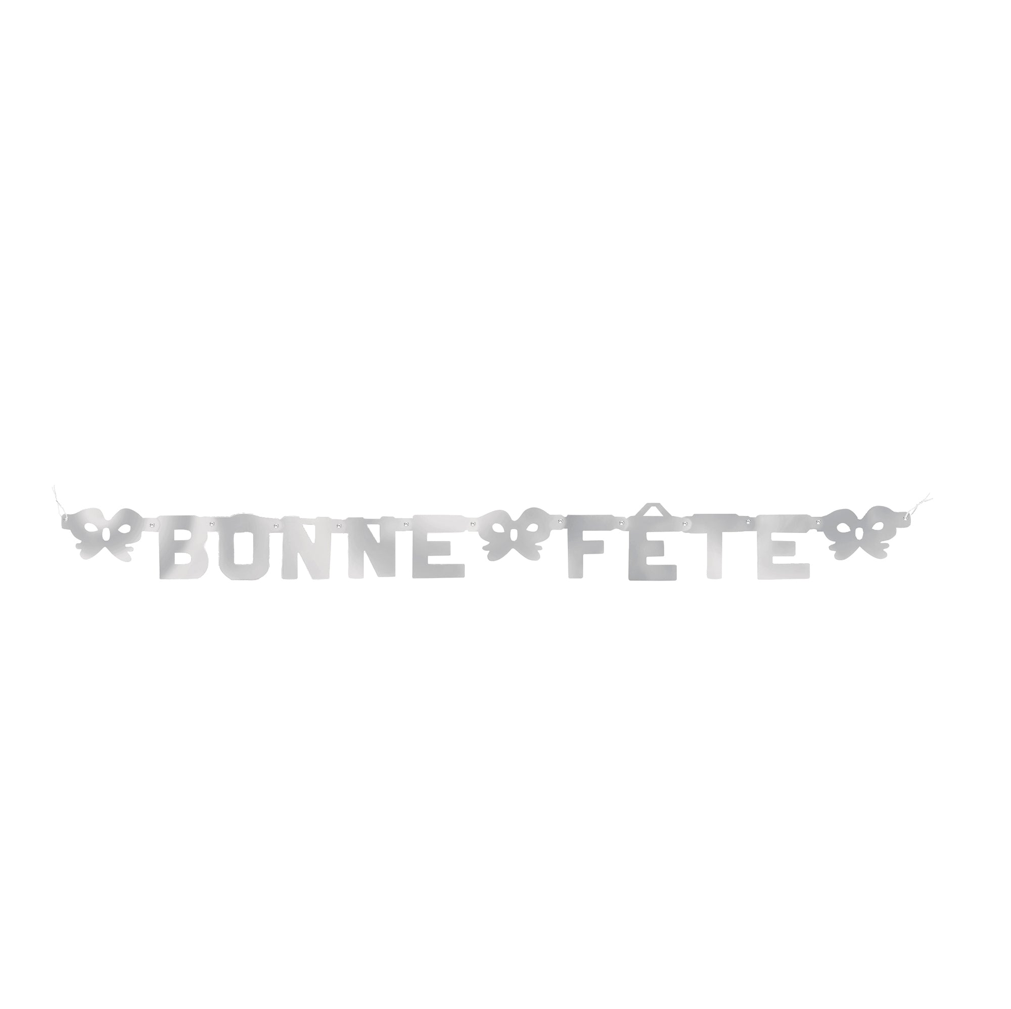 Jointed Paper Banner Bonne Fête Silver 4.16ft