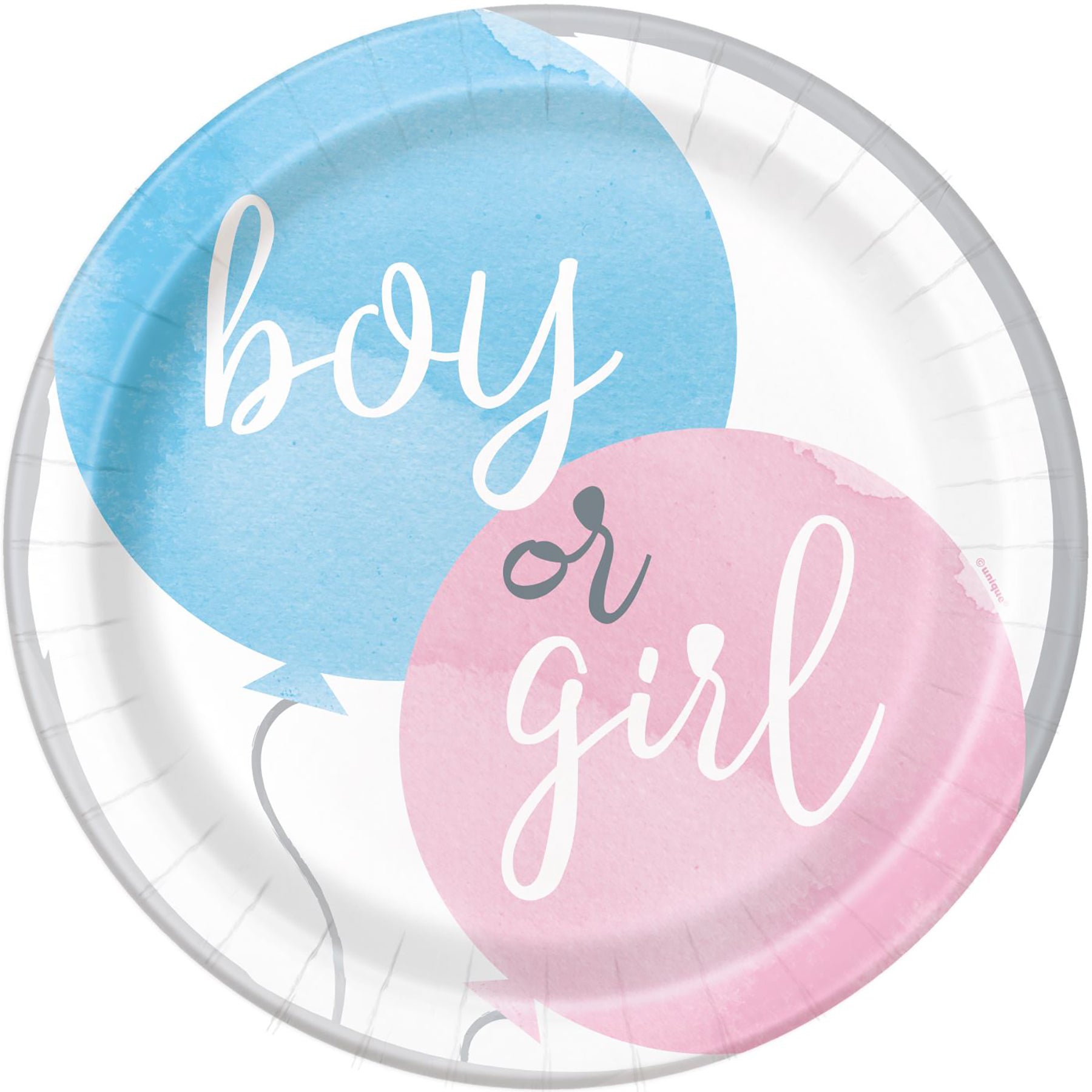 Gender Reveal Party 8 Round Paper Plates 9in