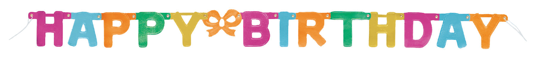 Rainbow Birthday Jointed Banner - Metallic Cardboard 48in