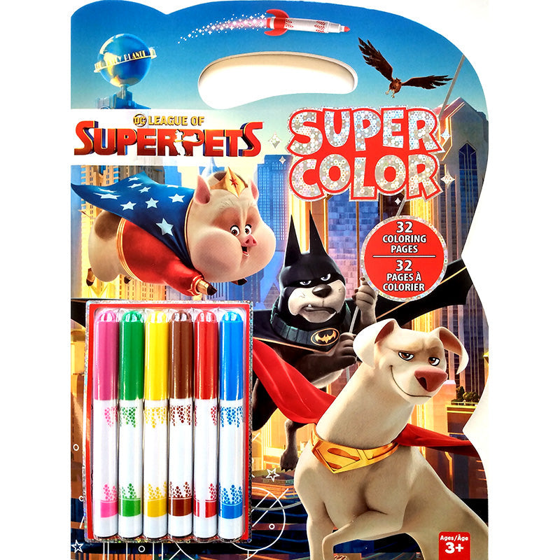 Licenced Super Color Coloring Book with 6 Markers - 32 Pages 8.1x10.8in VRT