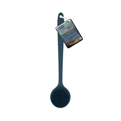 Cedar and Sage Mountains Theme Navy Silicone Bath Brush 14.25in