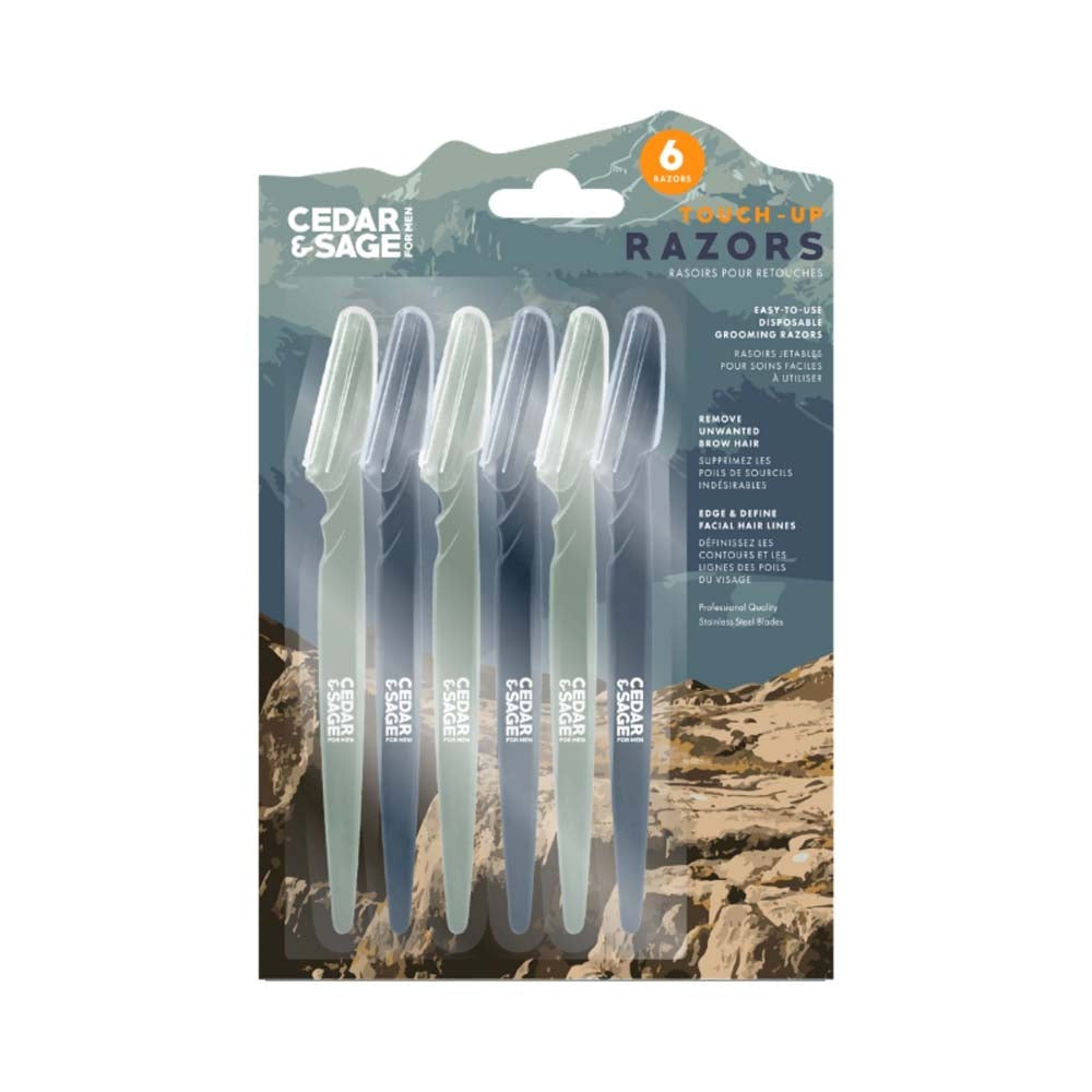 All About Men Moutains Theme 6 Touch-up Razors - Stainless Steel Blades 5.75in