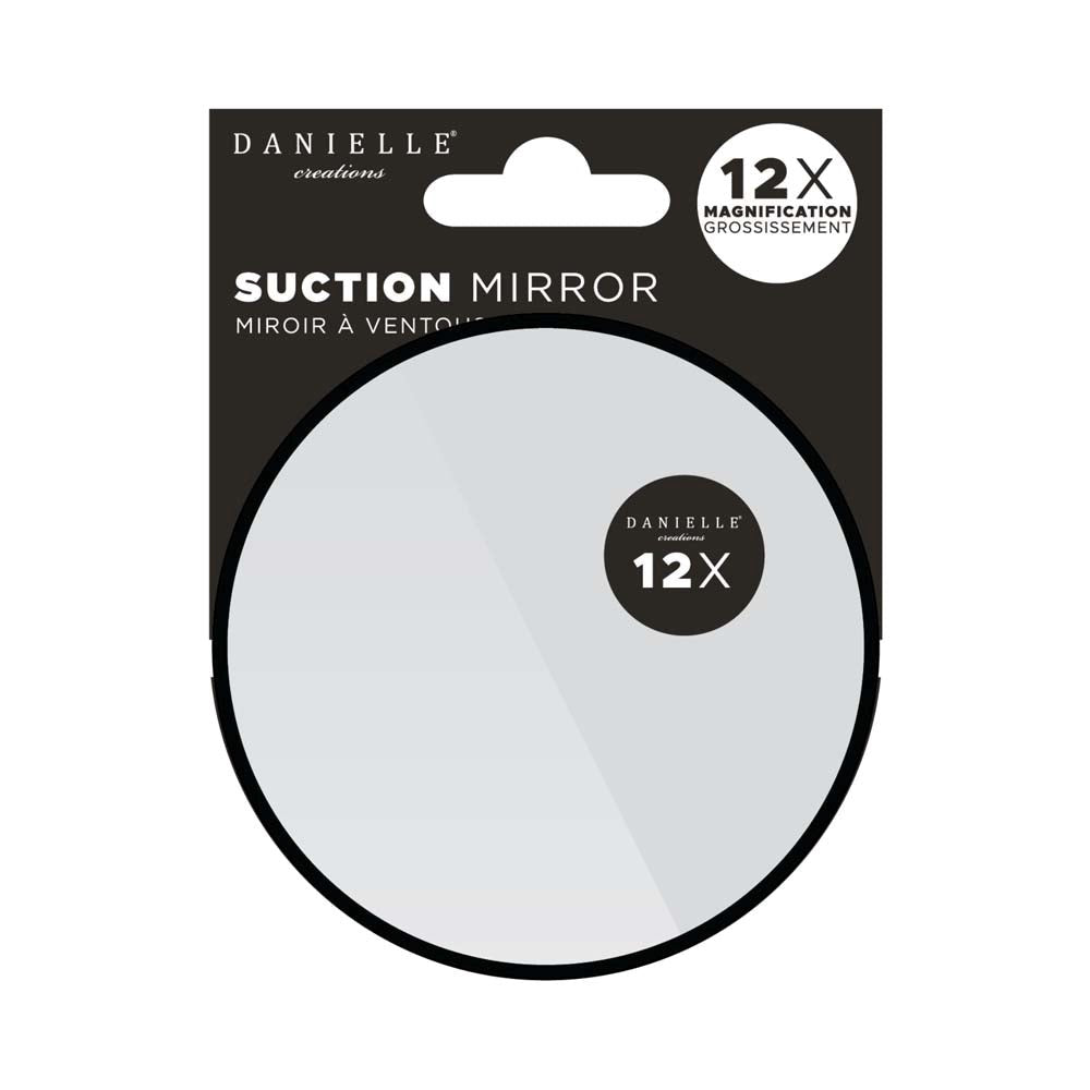 Danielle Creations Suction Cup Mirror 12X Magnification - Black 3.5in dia.