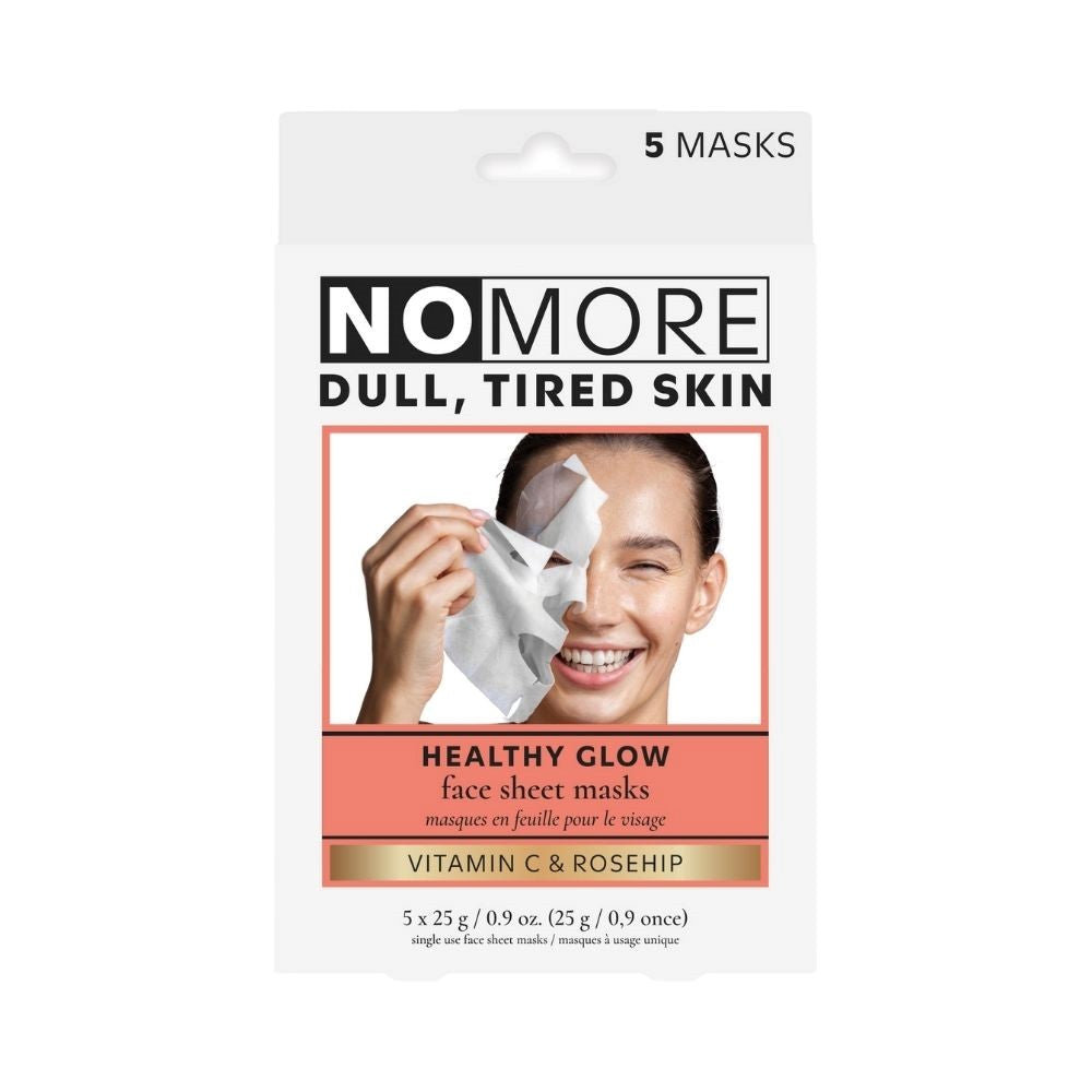 No More 5 Face Sheet Masks Healty Glow - Vitamin C and Rosehip 5 x 25g