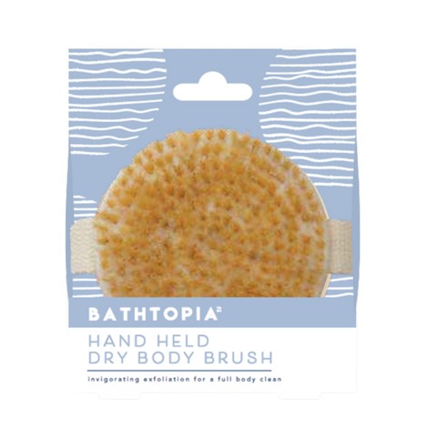 Bathtopia Hand Held Dry Body Brush - Natural 3.75in dia.