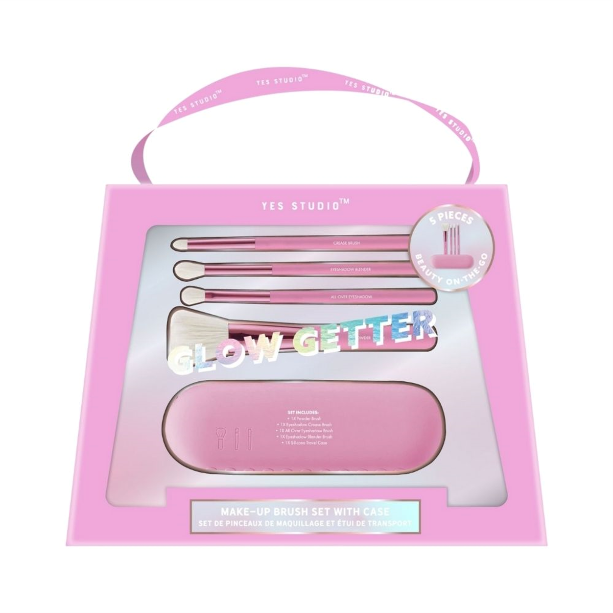 Yes Studio 5pcs Makeup Brush Set with Carrying Case