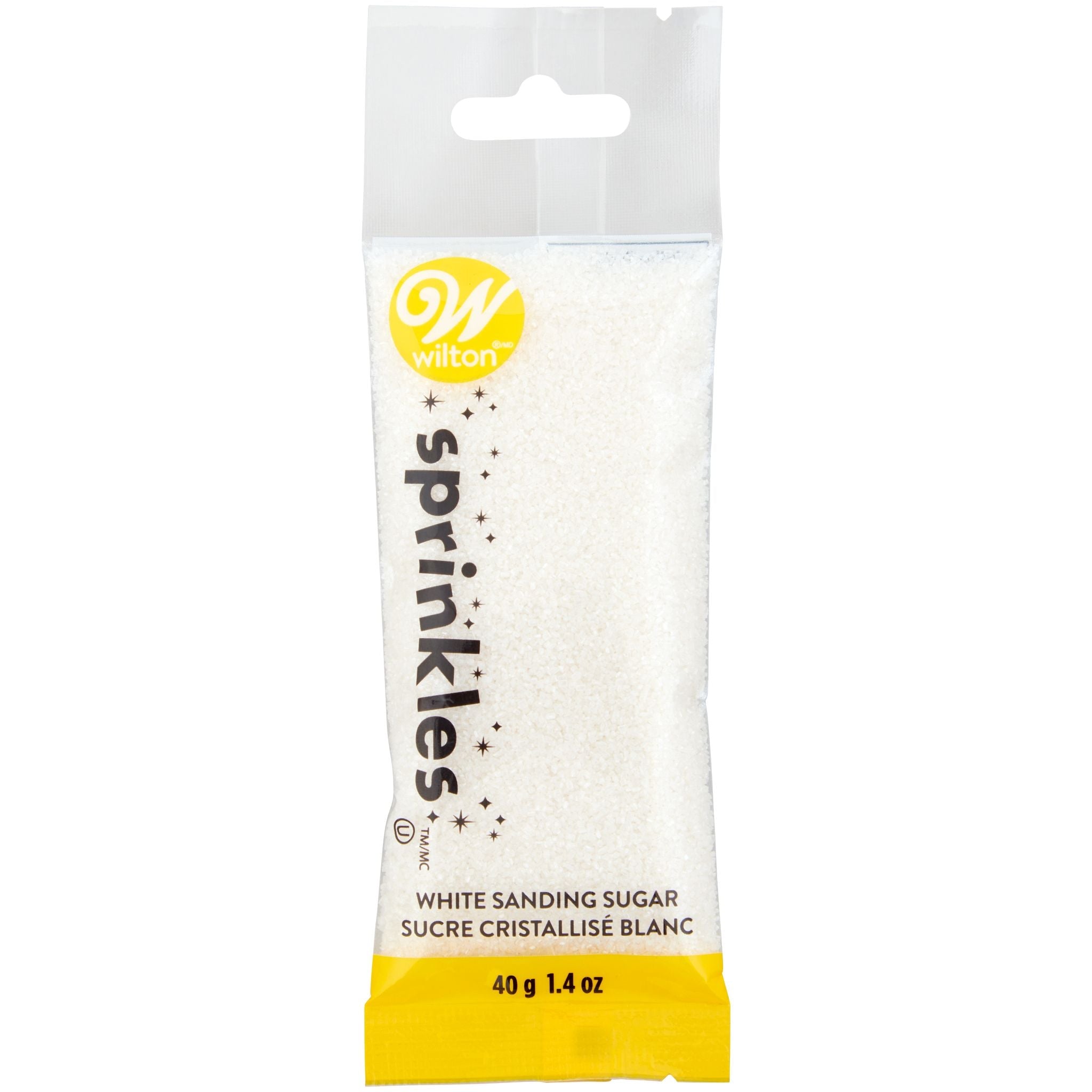 Wilton White Sanding Sugar Sprinkles 1.4oz (40g)