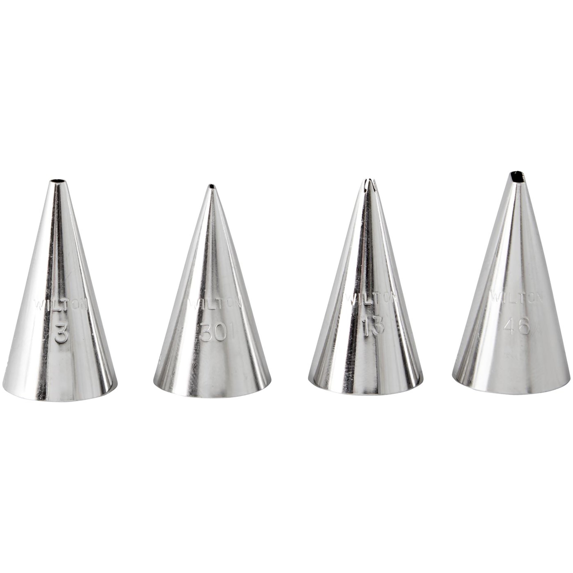 Wilton 4mcx Ensemble de Douilles pour Écriture #3, #301, #13, #46 Acier Inoxydable