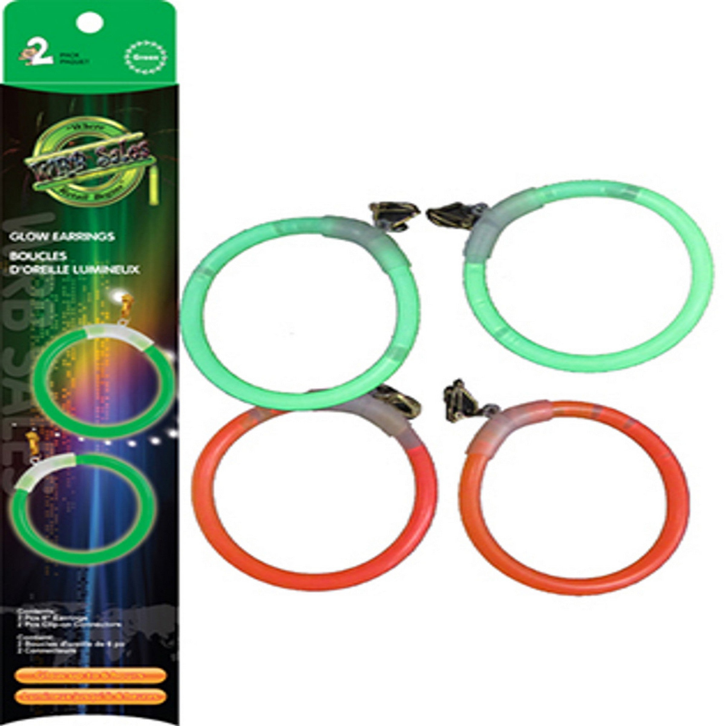 1 Pair Glow Earrings 6.6in VRT
