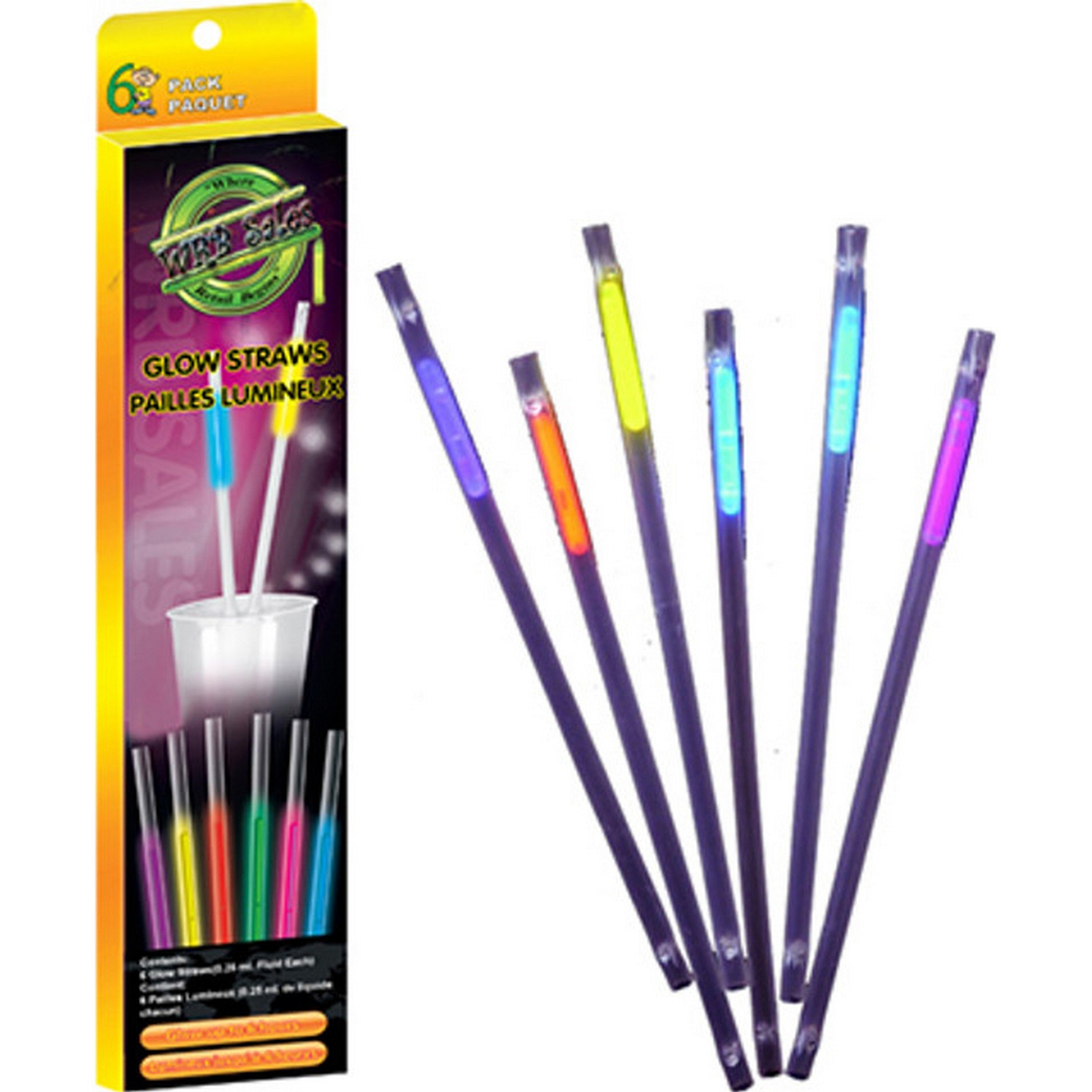 6 Glow Straws with Motion 8.5in