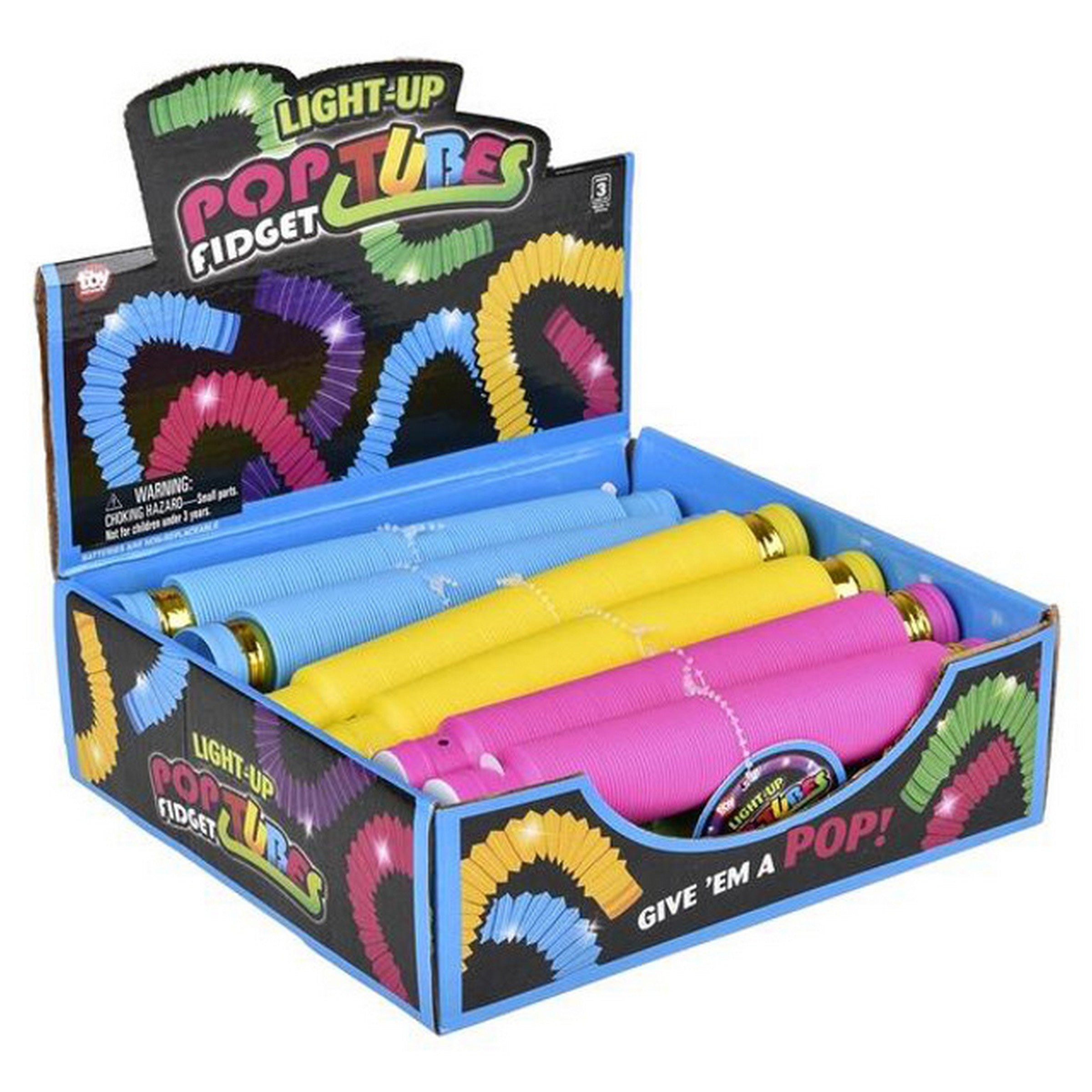 Light-up Plastic Fidget Tube 8in Age 3+ - Batteries are non-replaceable VRT