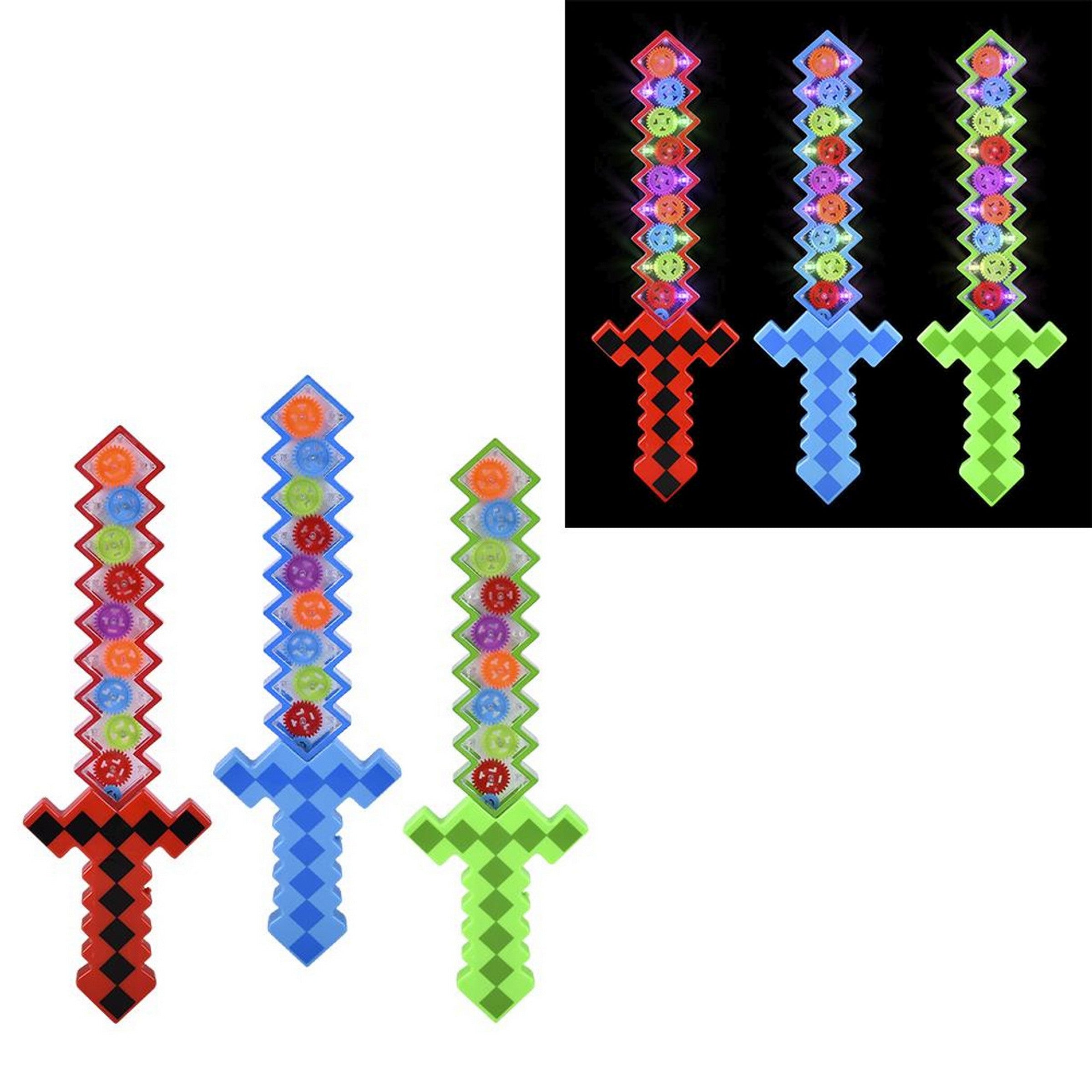 Light-up Gear Pixel Sword - Plastic 18in Age 3+ VRT