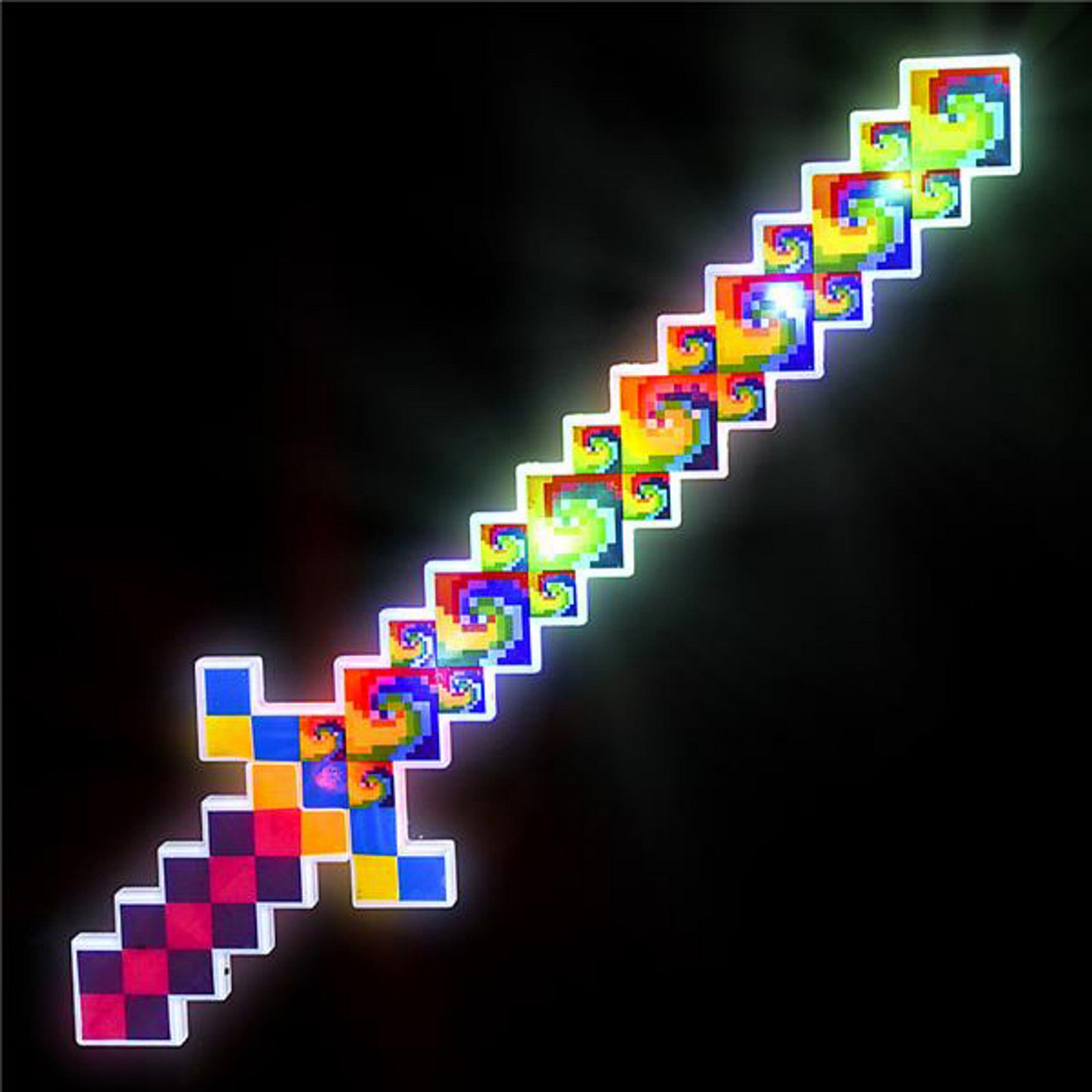 Light-up Dye Pixel Sword - Plastic 24in Age 3+
