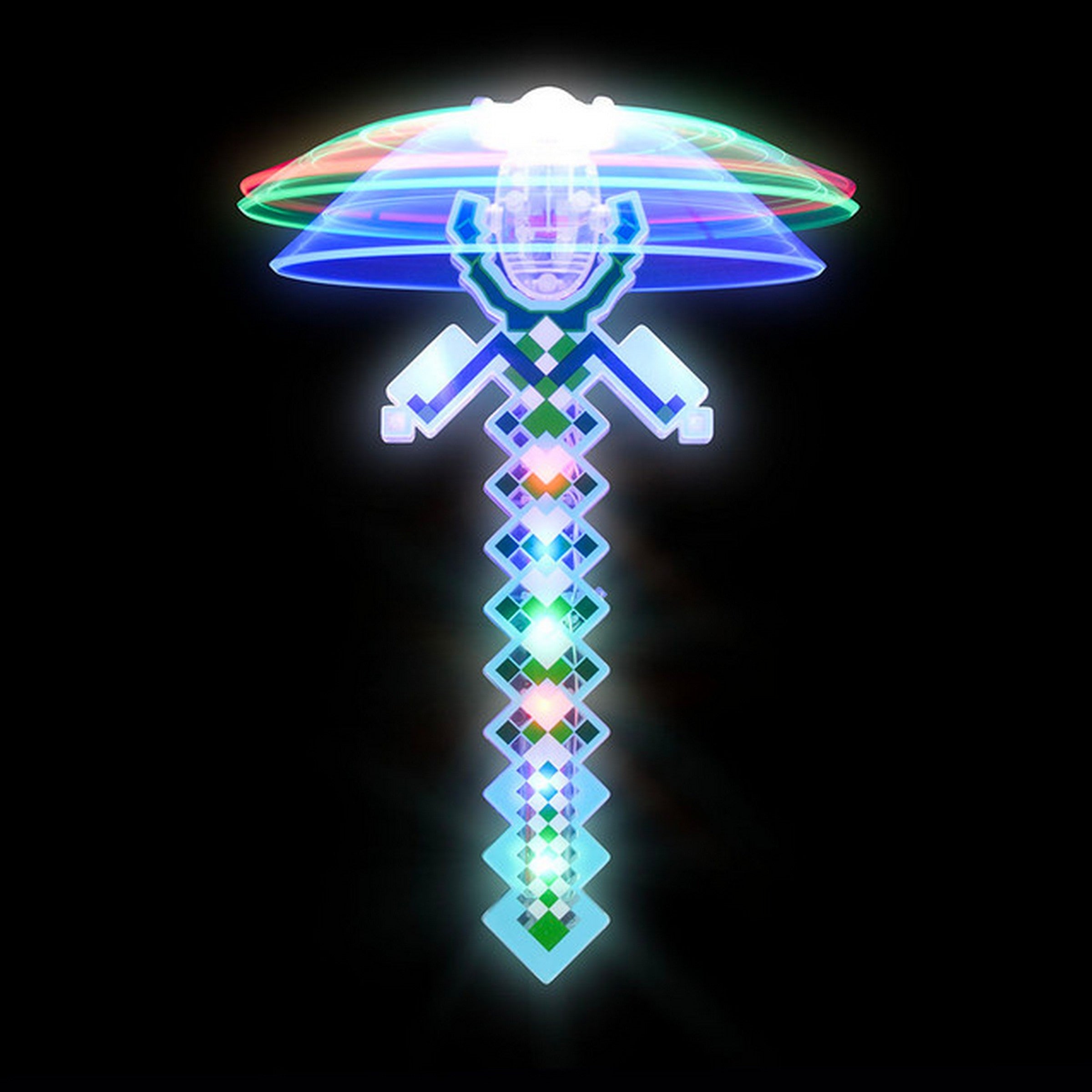 Light-up Pixel Spinner Wand - Plastic 13in Age 3+