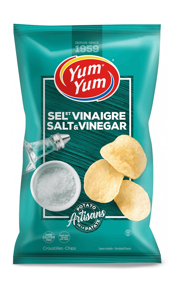 Yum Yum Salt and Vinegar Potato Chips 200g