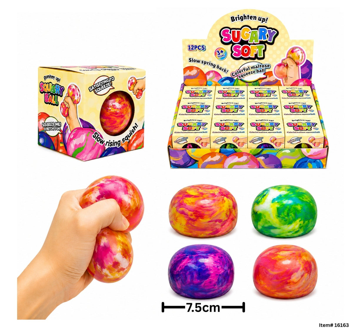 Balle squishy tourbillon Gummee 7.5cm