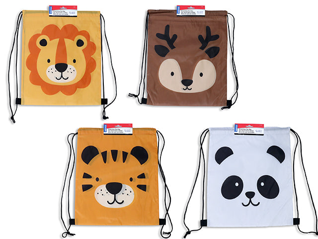 Sac Fourre-Tout en Polyester avec Cordon, 13x15.75po (4 Personnages Assortis)
