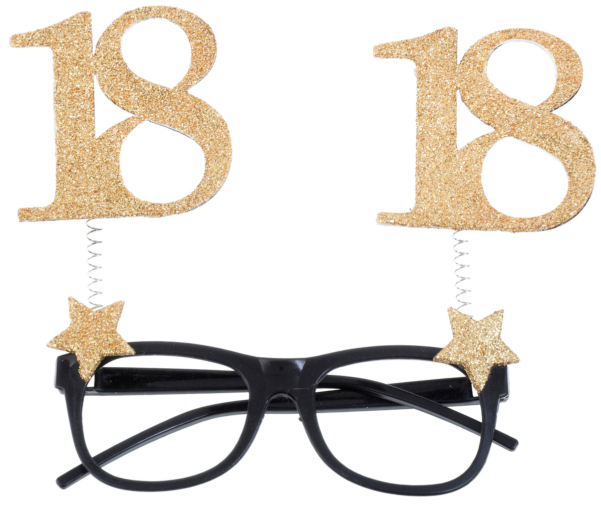 Lunettes de Fete 18 Ans - Paillettes Noir et Or